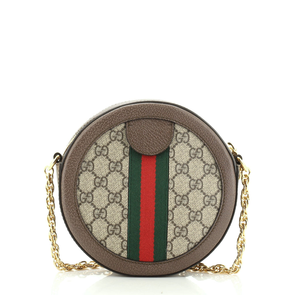 Ophidia Round Shoulder Bag GG Coated Canvas Mini