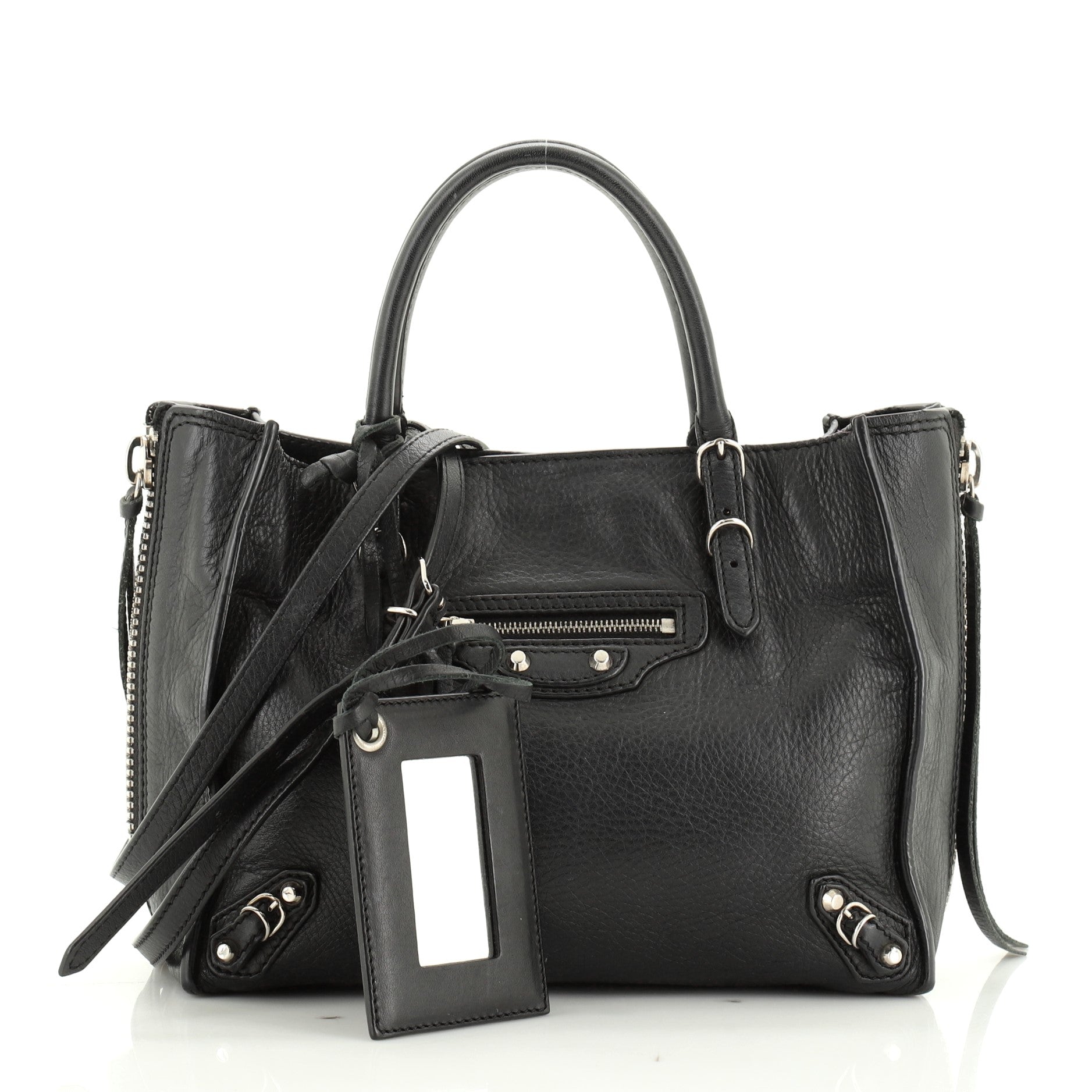 Papier A4 Zip Around Classic Studs Bag Leather Mini