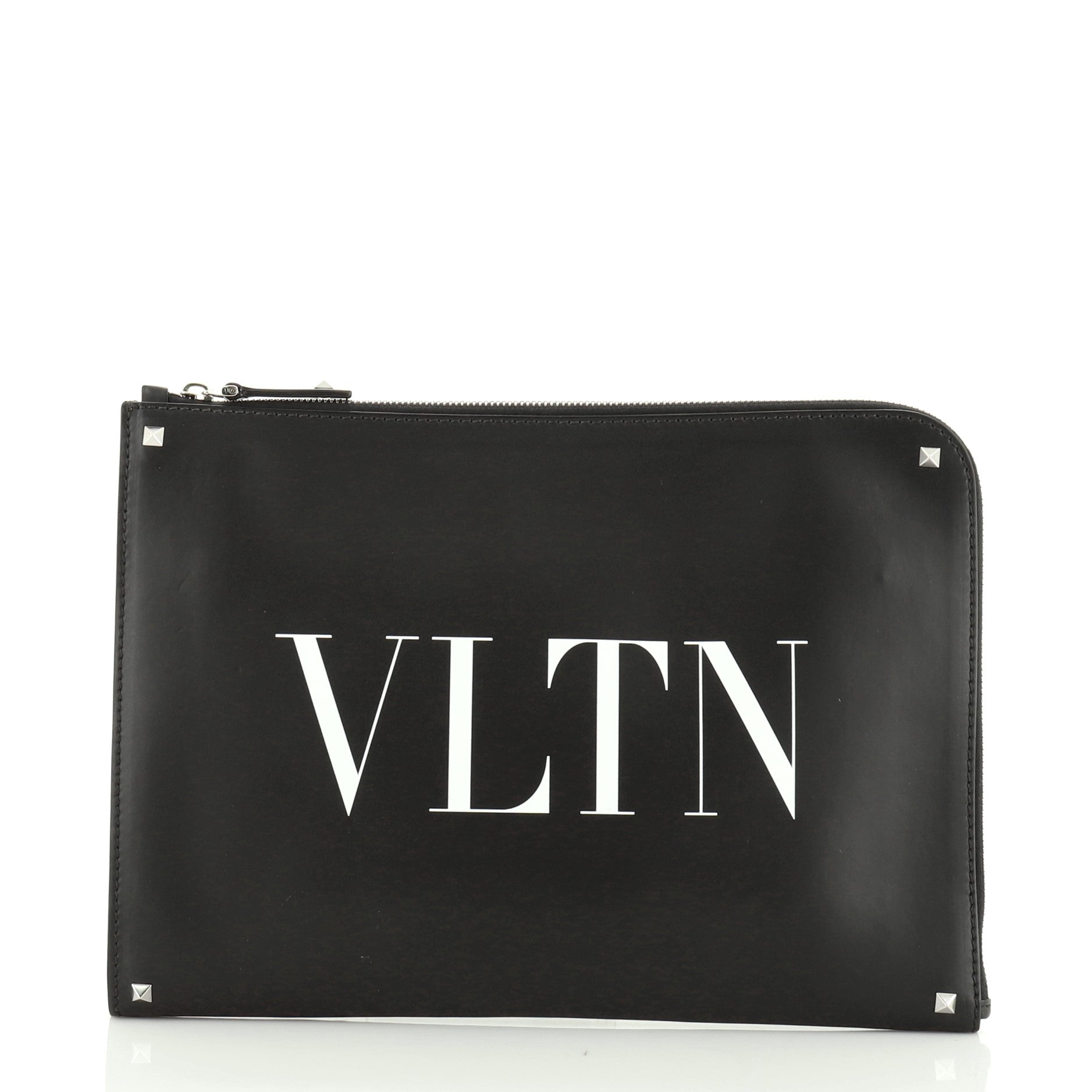 VLTN Zip Clutch Printed Leather