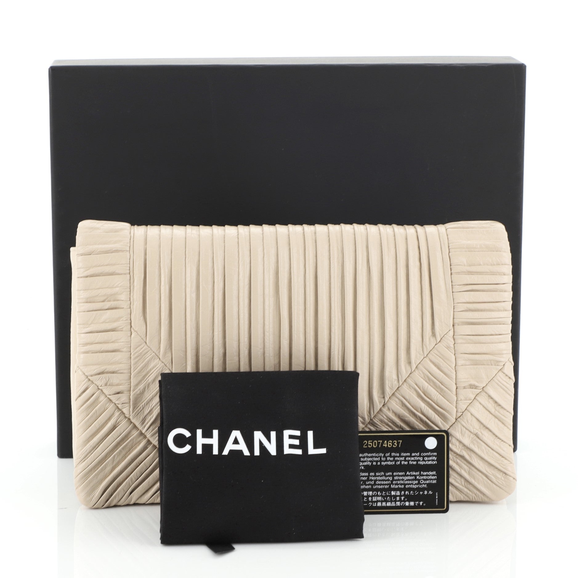 Coco Pleats Flap Clutch Pleated Crumpled Calfskin Small