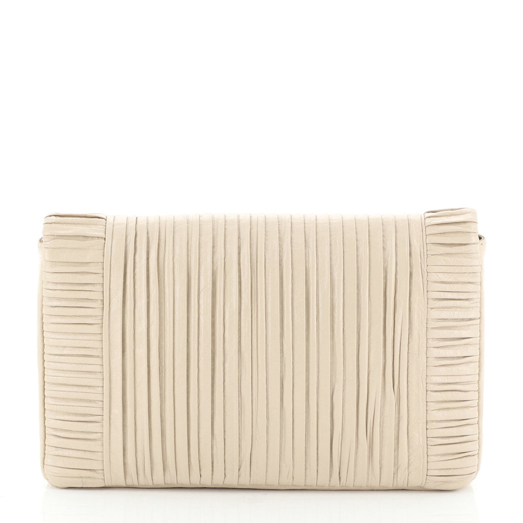 Coco Pleats Flap Clutch Pleated Crumpled Calfskin Small