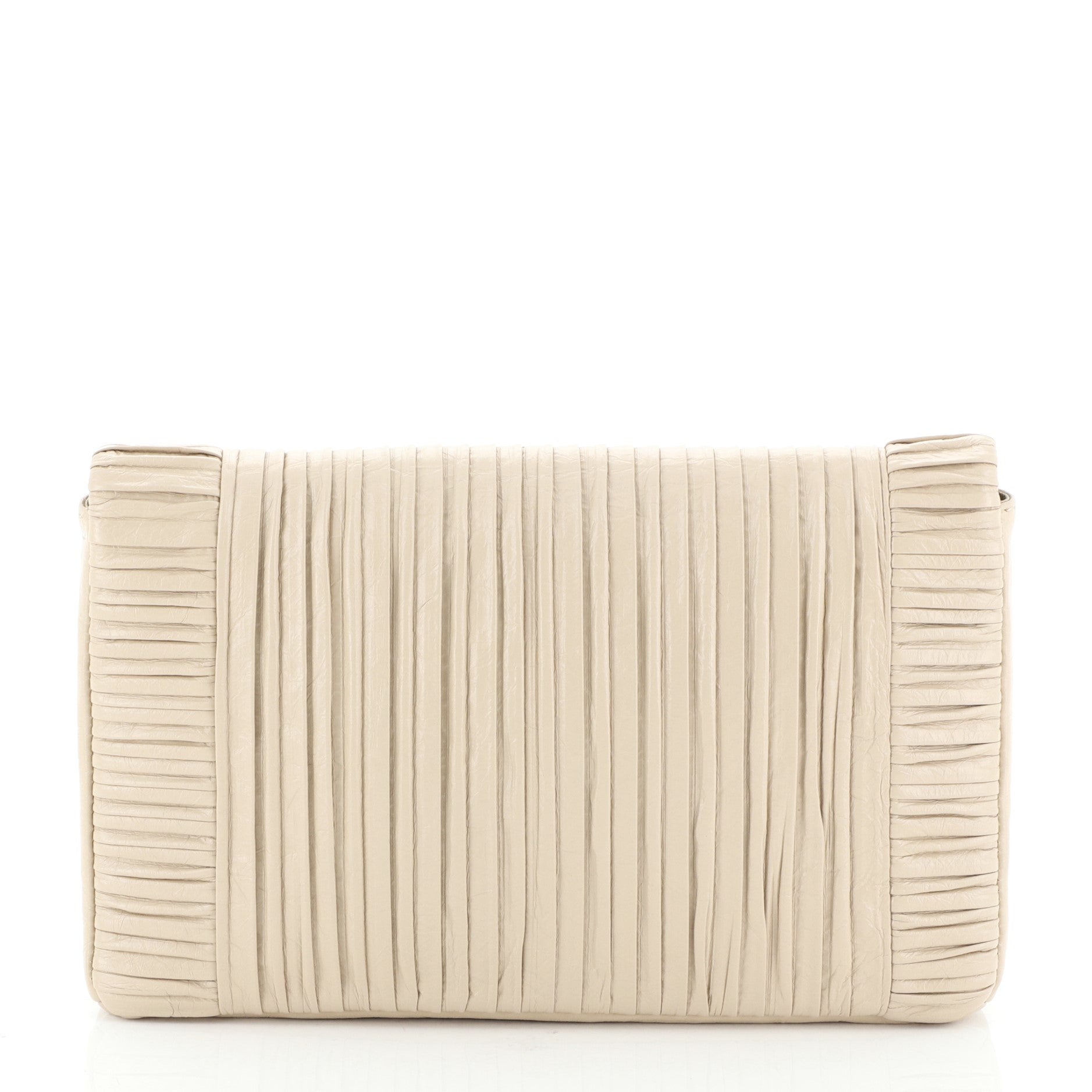 Coco Pleats Flap Clutch Pleated Crumpled Calfskin Small