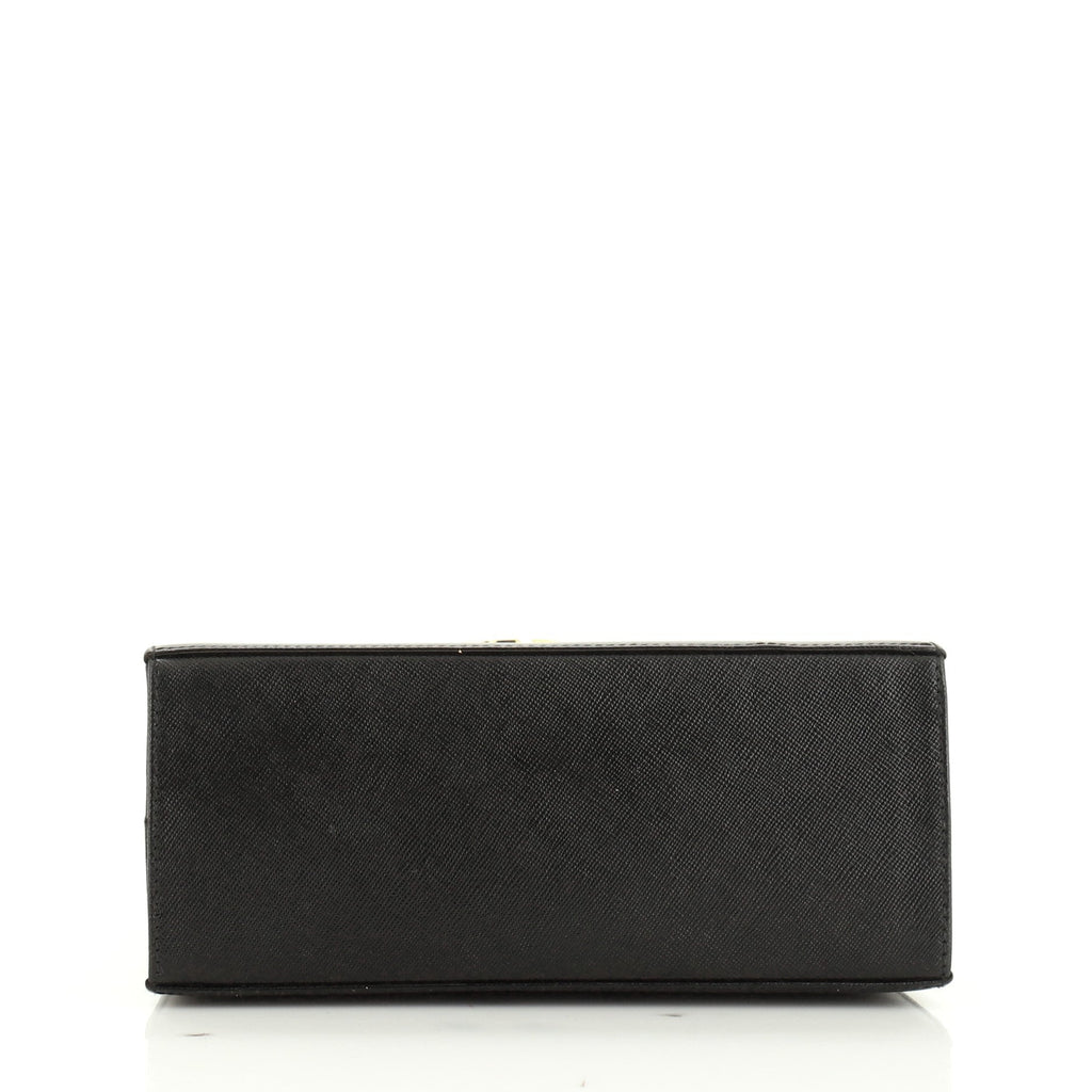Gancini Convertible Top Handle Bag Saffiano Leather Mini