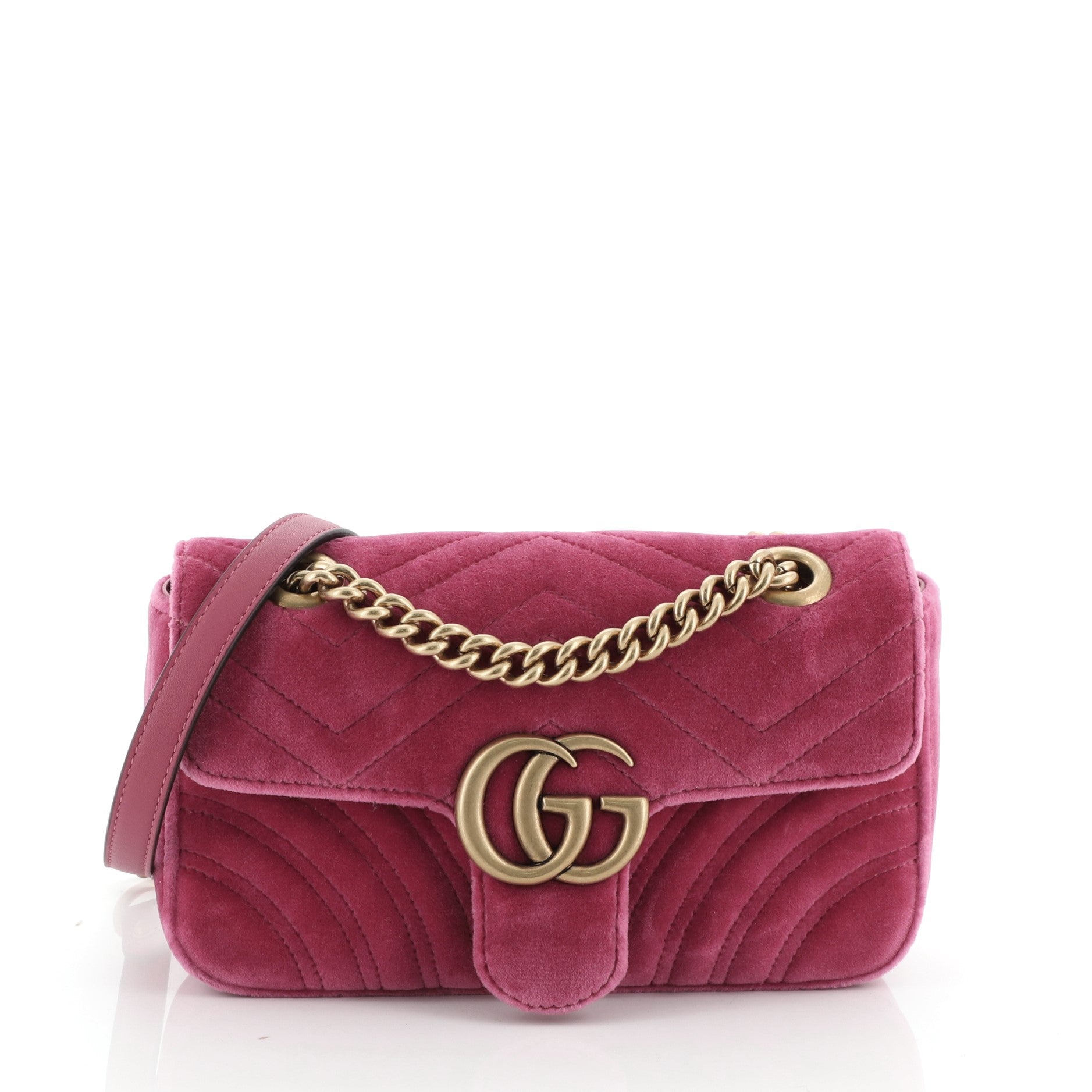 GG Marmont Flap Bag Matelasse Velvet Mini
