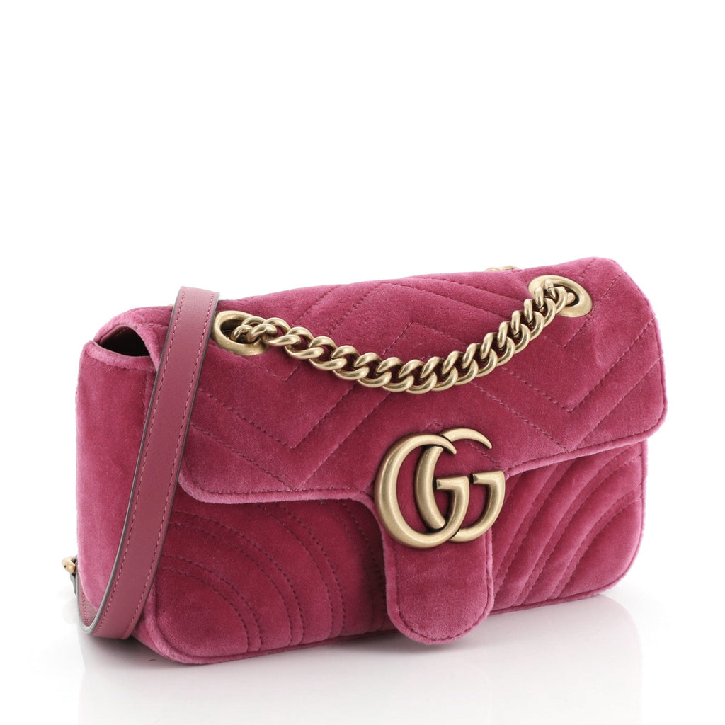 GG Marmont Flap Bag Matelasse Velvet Mini