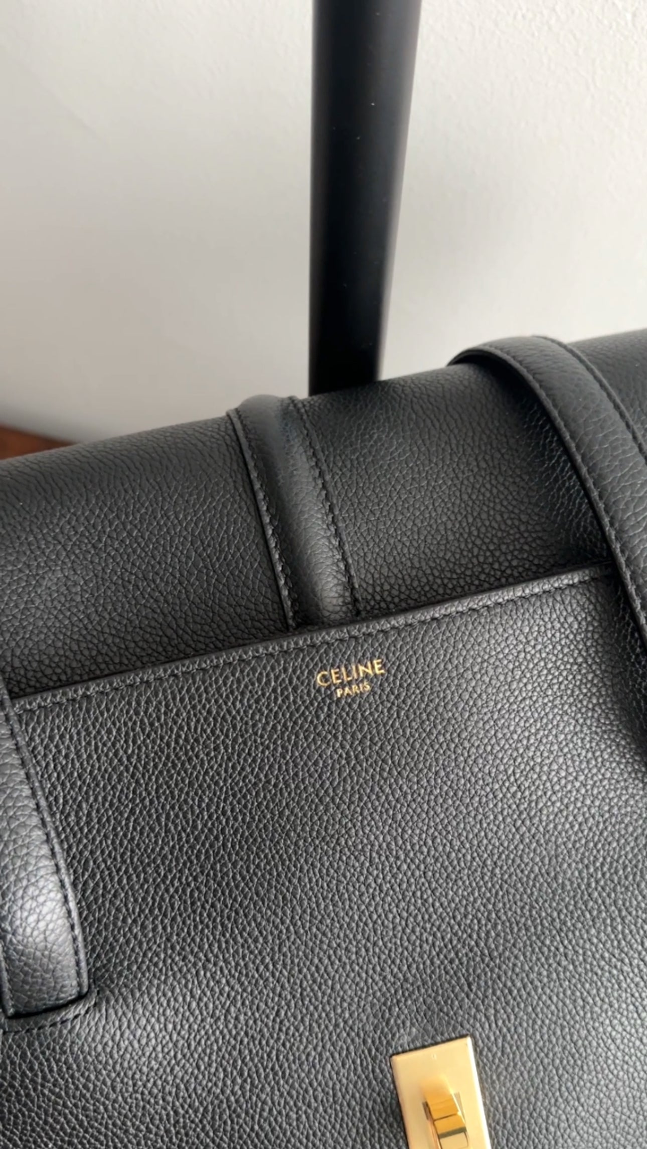 Celine Black Leather Soft Medium 16 Bag