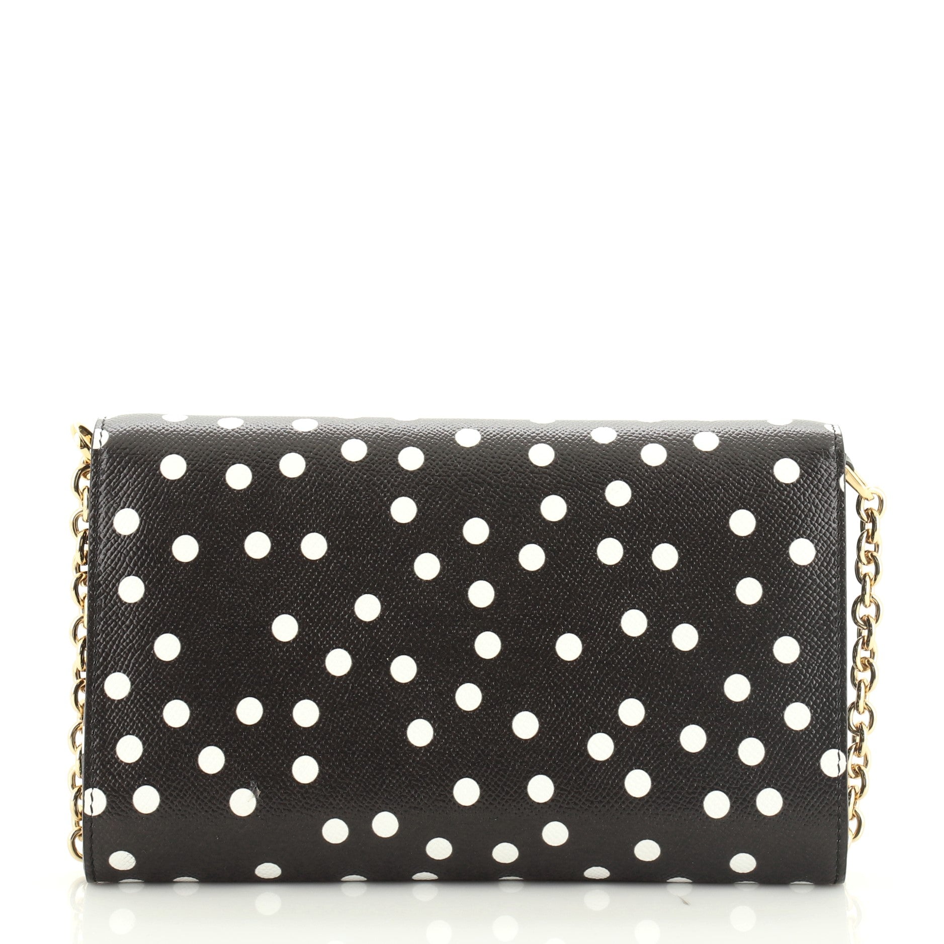 Padlock Chain Clutch Printed Leather