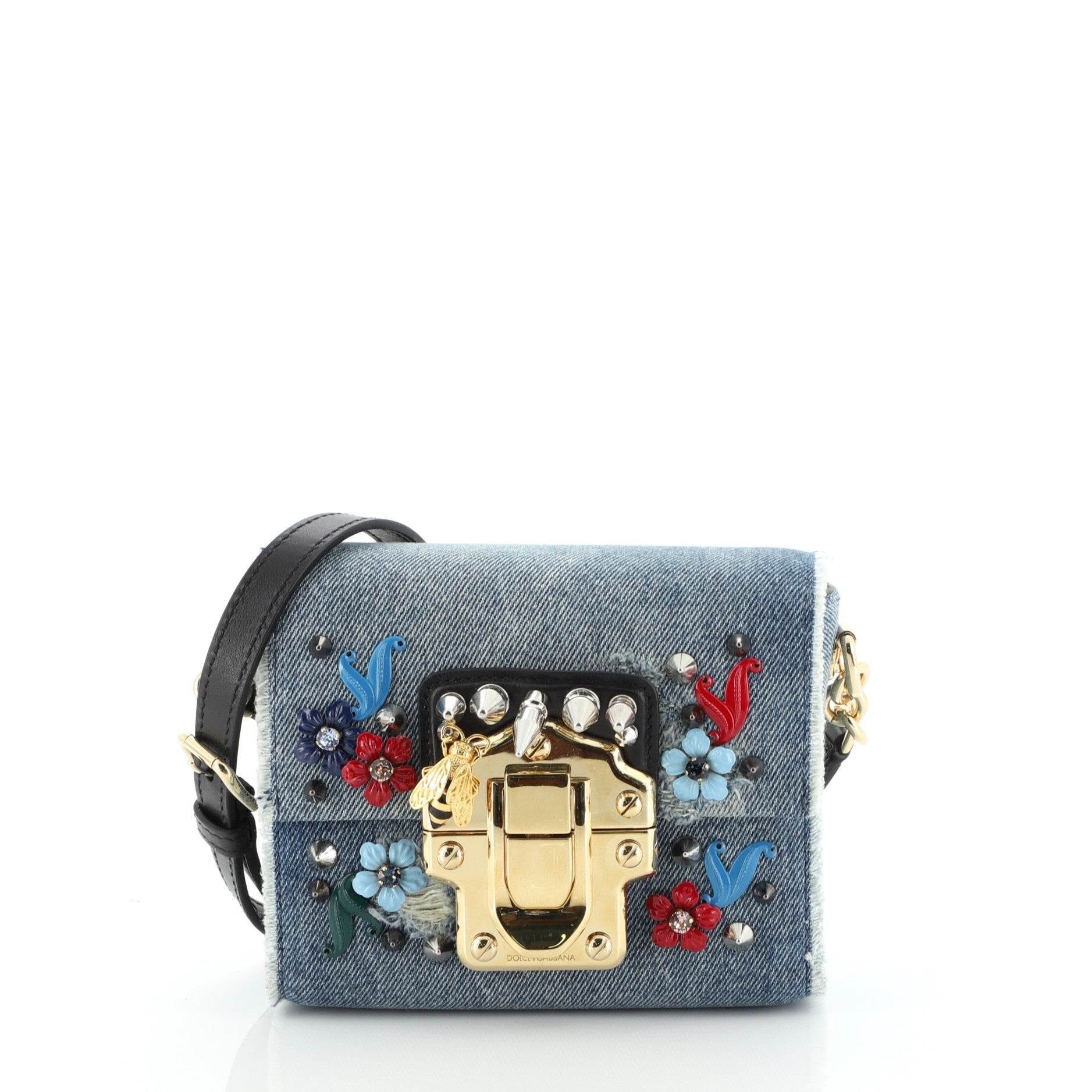 Lucia Shoulder Bag Embellished Denim Mini