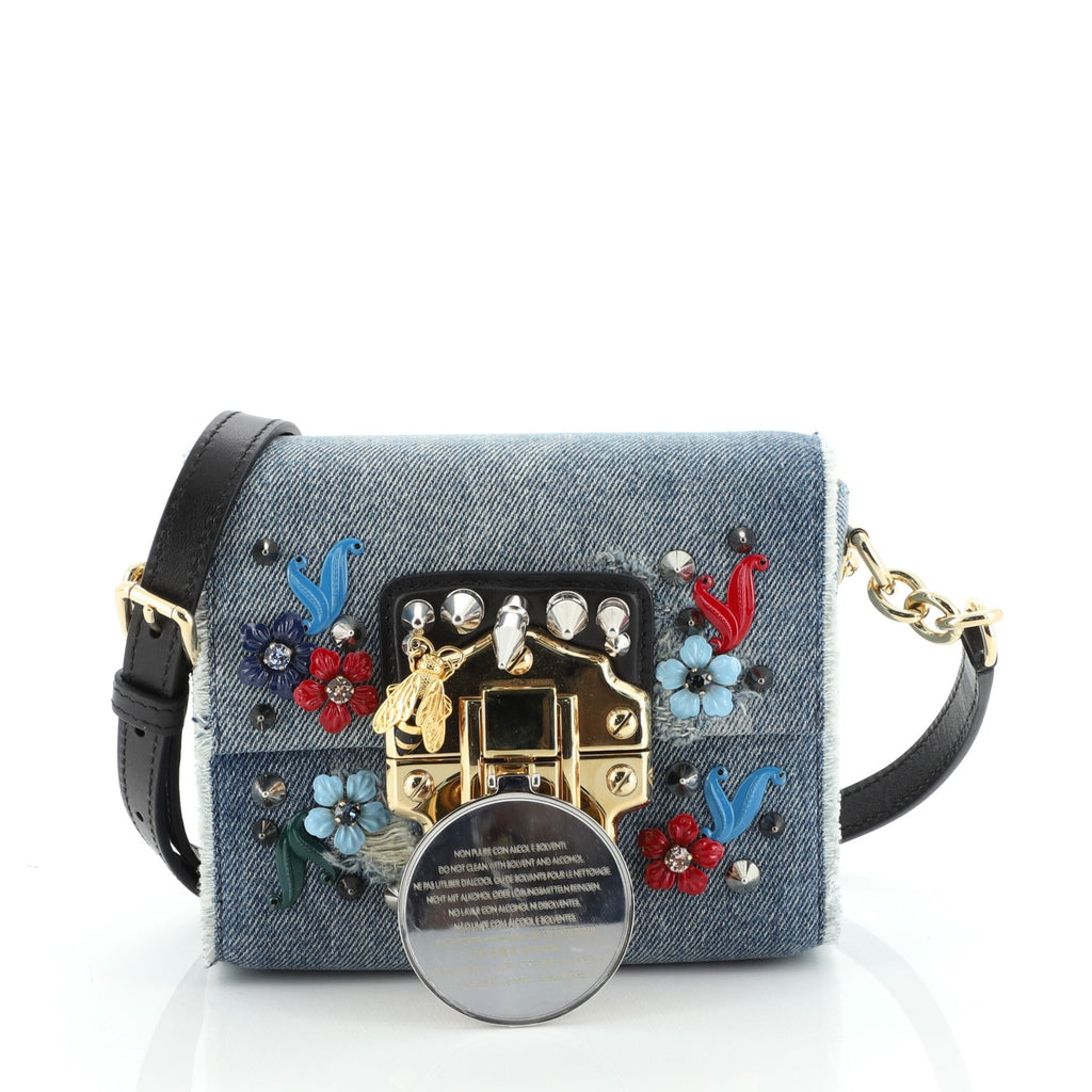 Lucia Shoulder Bag Embellished Denim Mini
