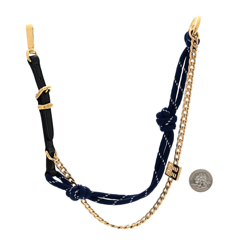 Nappa Rope Chain Logo Bag Charm Black Baltico