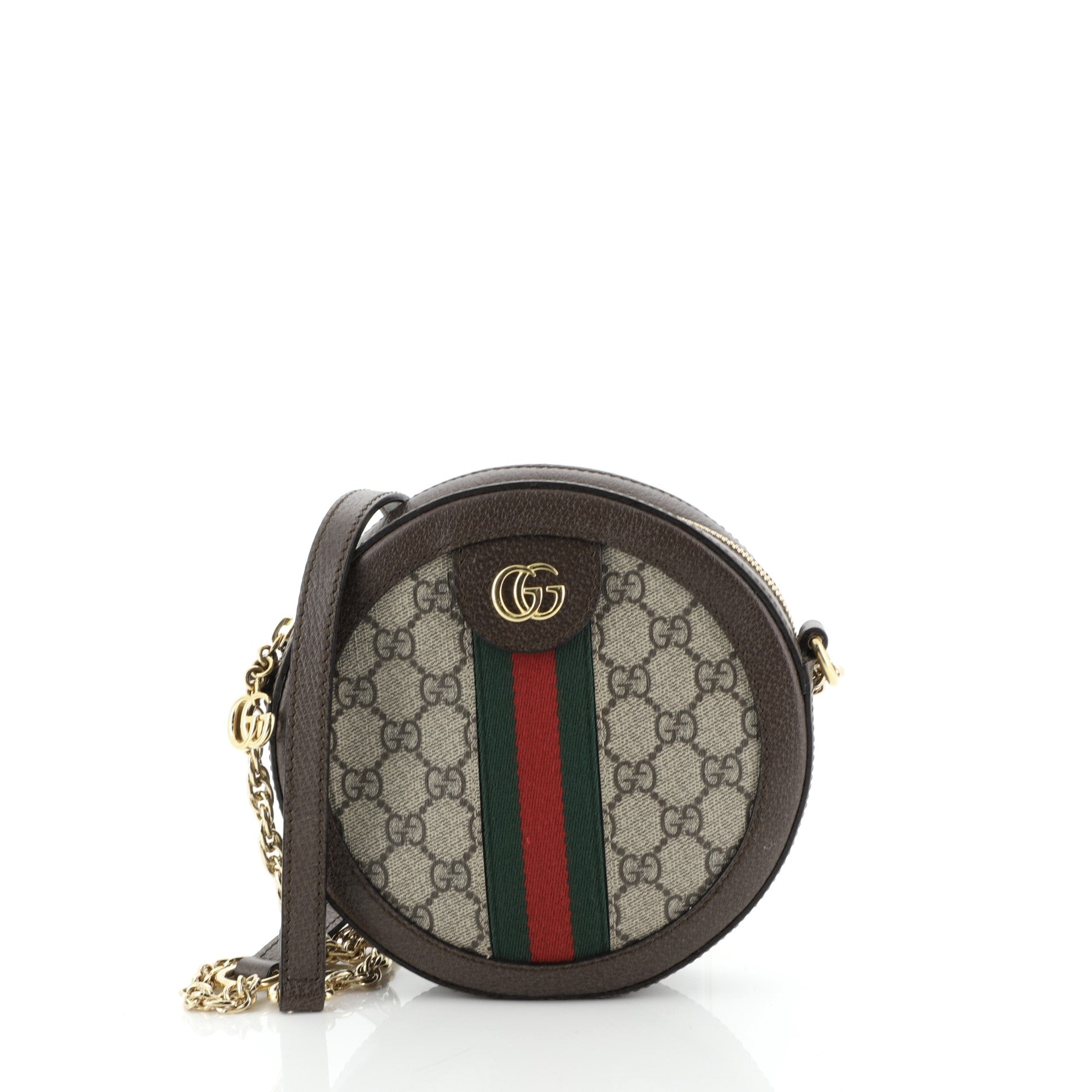 Ophidia Round Shoulder Bag GG Coated Canvas Mini