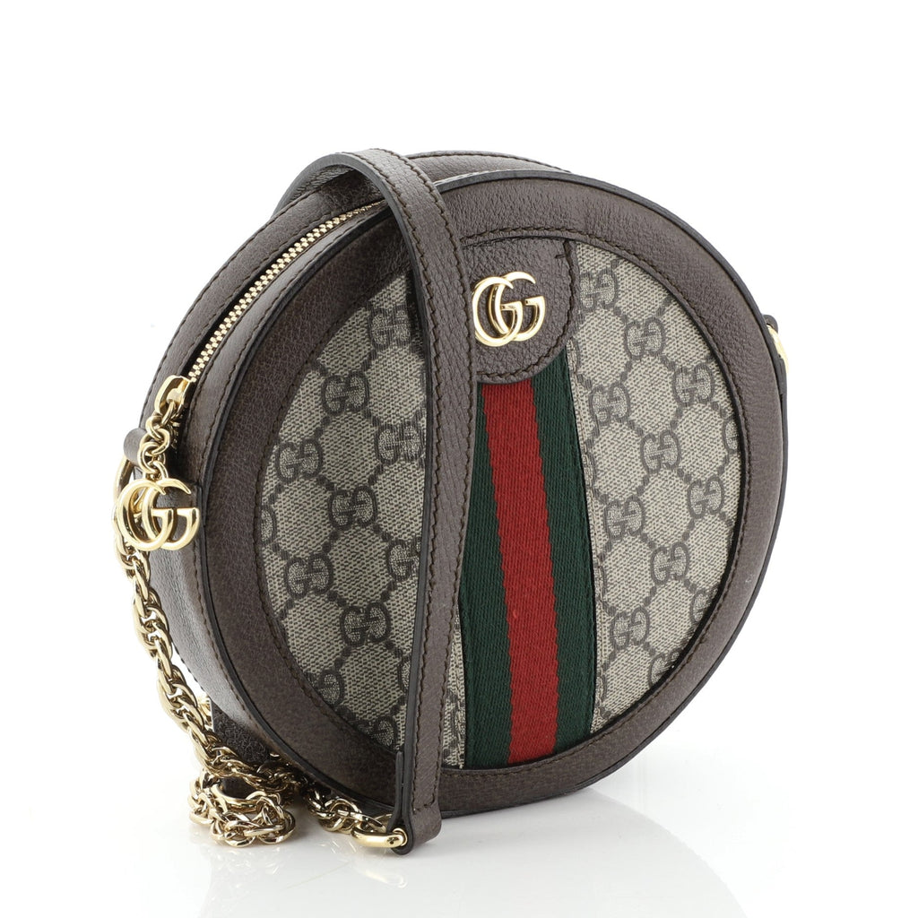 Ophidia Round Shoulder Bag GG Coated Canvas Mini