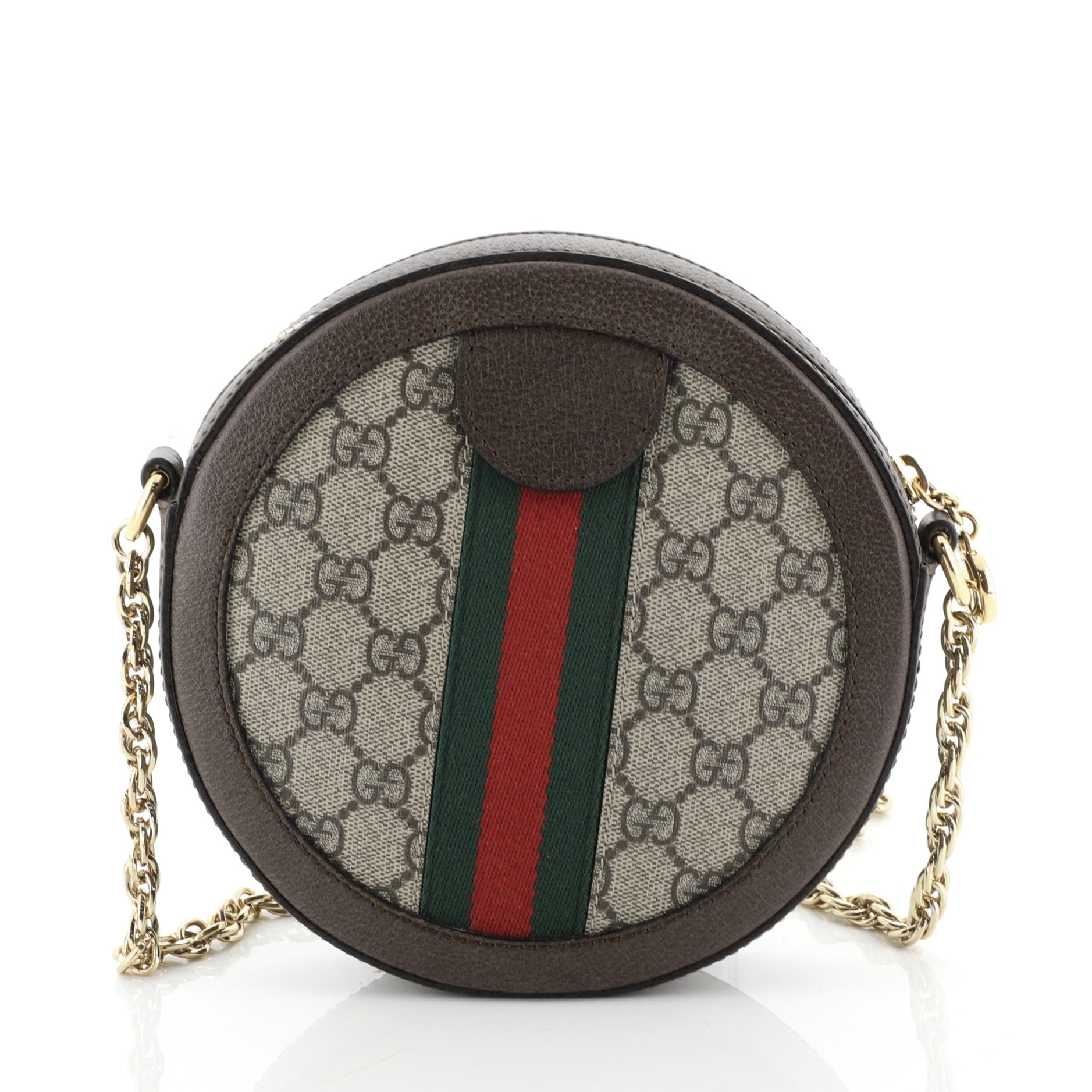 Ophidia Round Shoulder Bag GG Coated Canvas Mini
