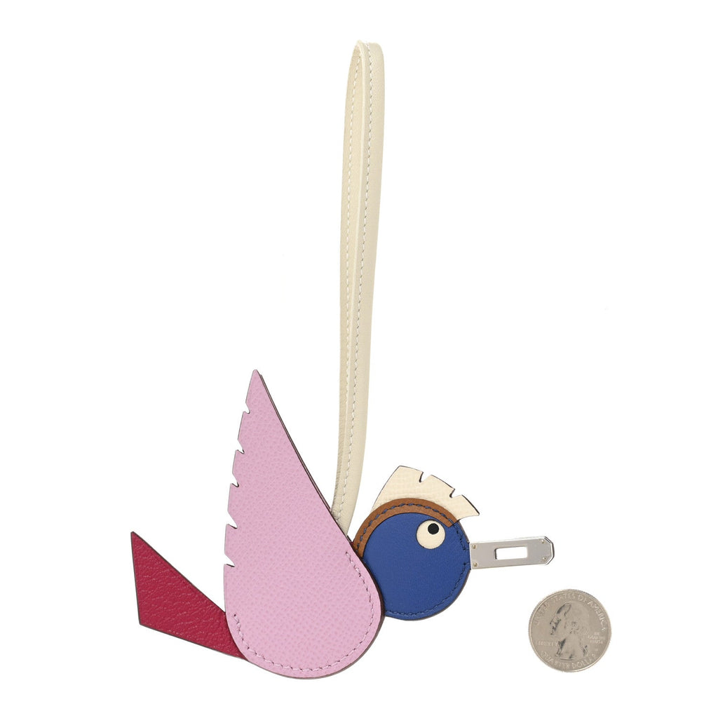 Epsom Swift Chevre Mysore Birdy Bag Charm Mauve Sylvestre Framboise Bleu Gold Nata Craie