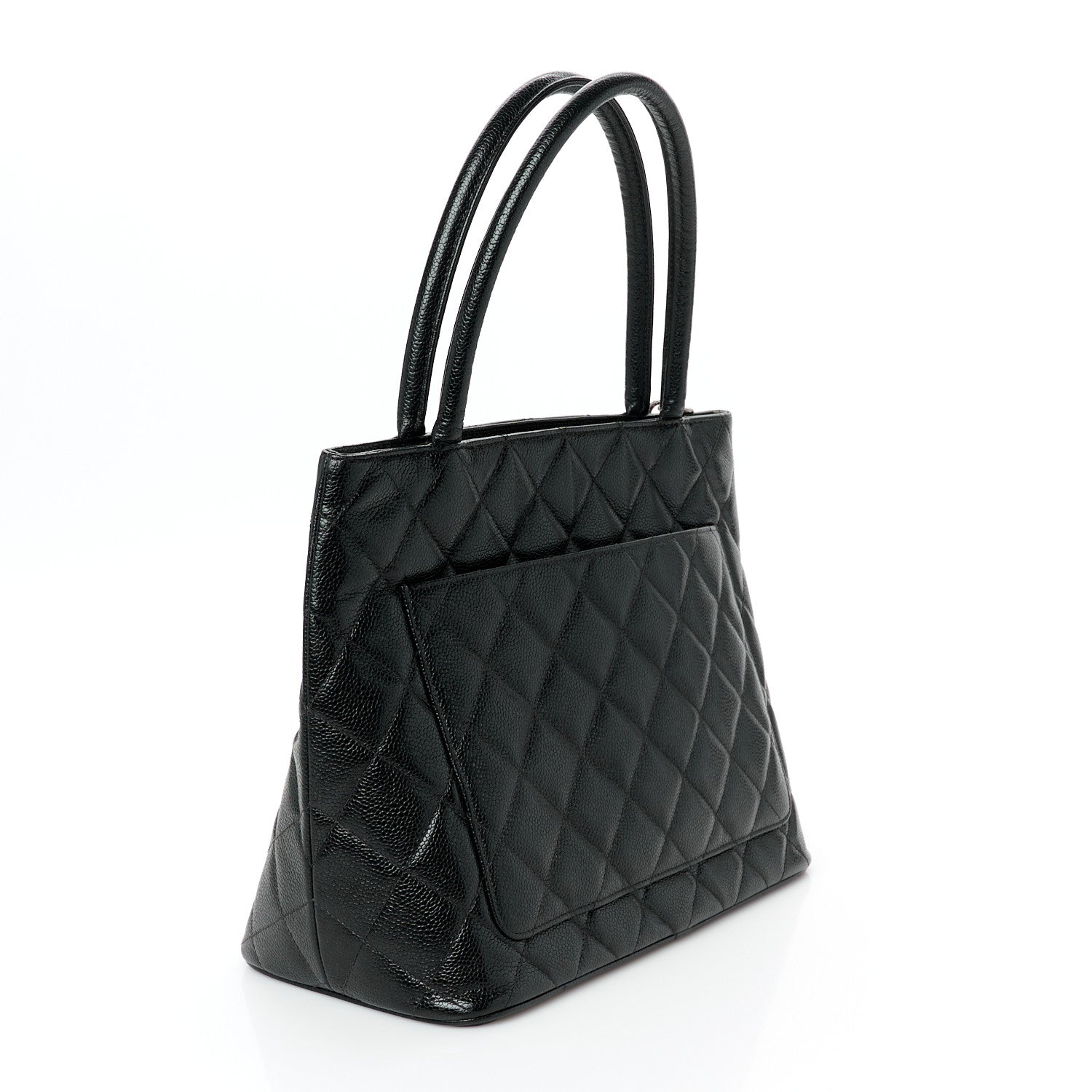 Caviar Quilted Medallion Tote Black