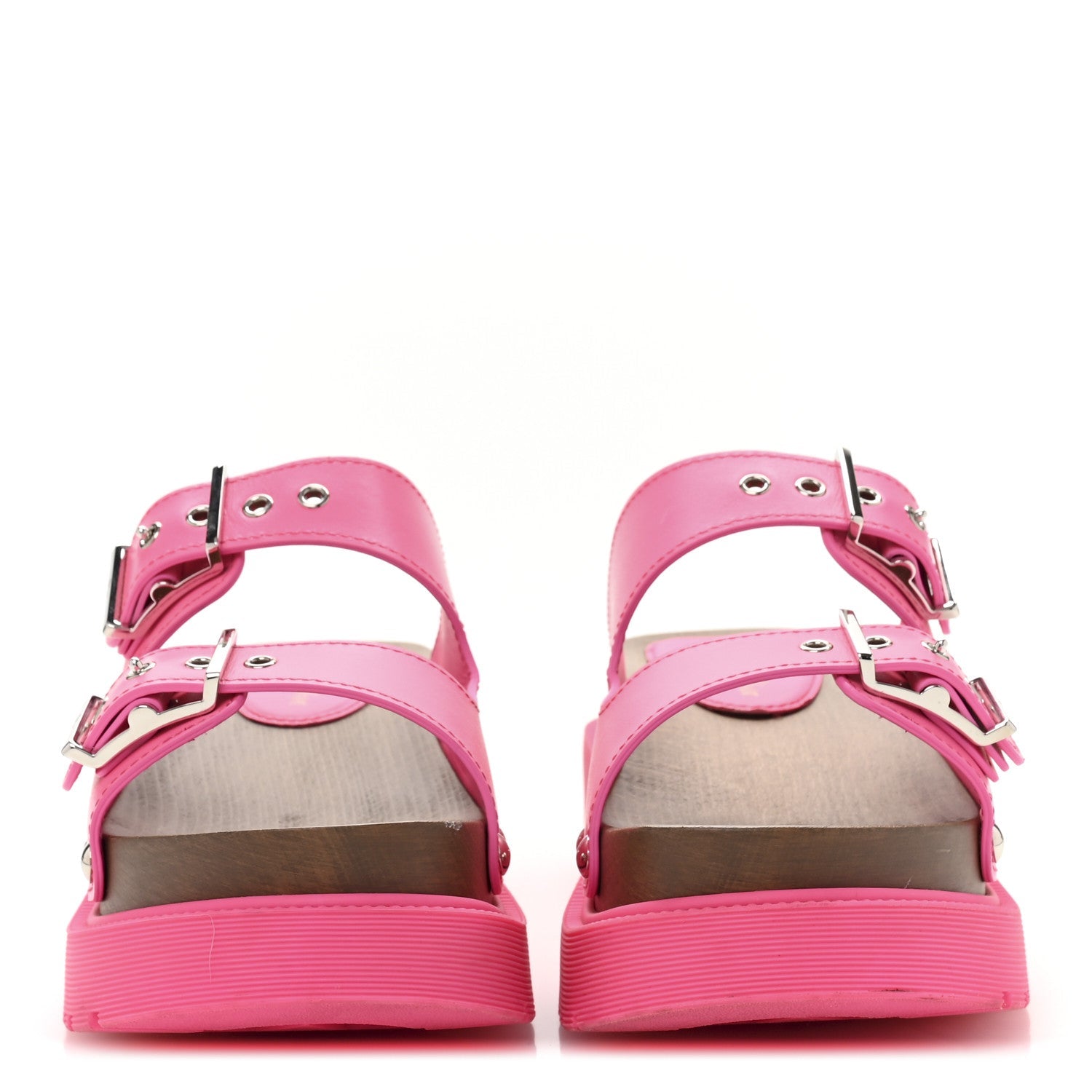 Calfskin Diorquake Buckled Lug Sole 15mm Sandals 37 Fuchsia Flu