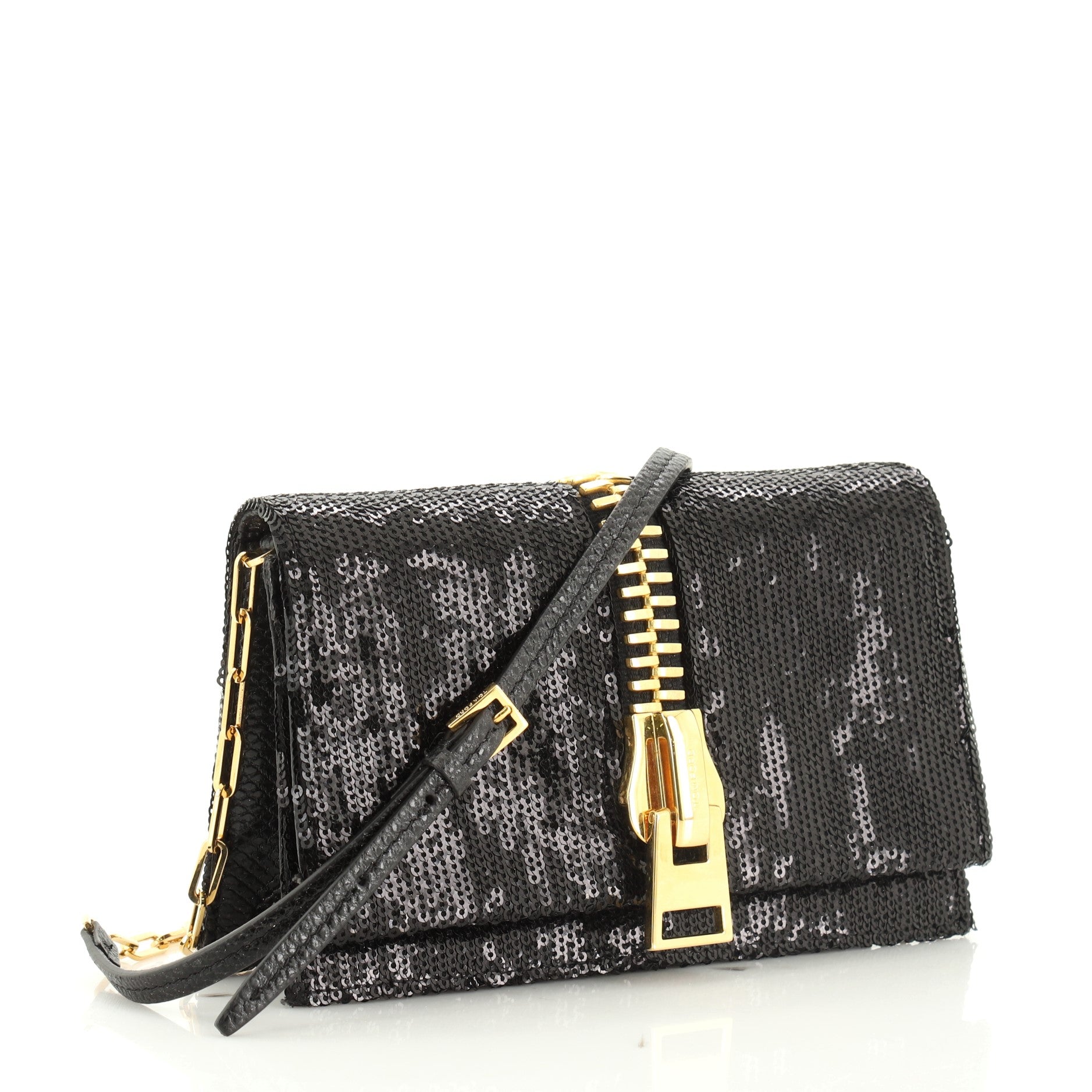 Sedgwick Chain Clutch Sequins and Snakeskin Small