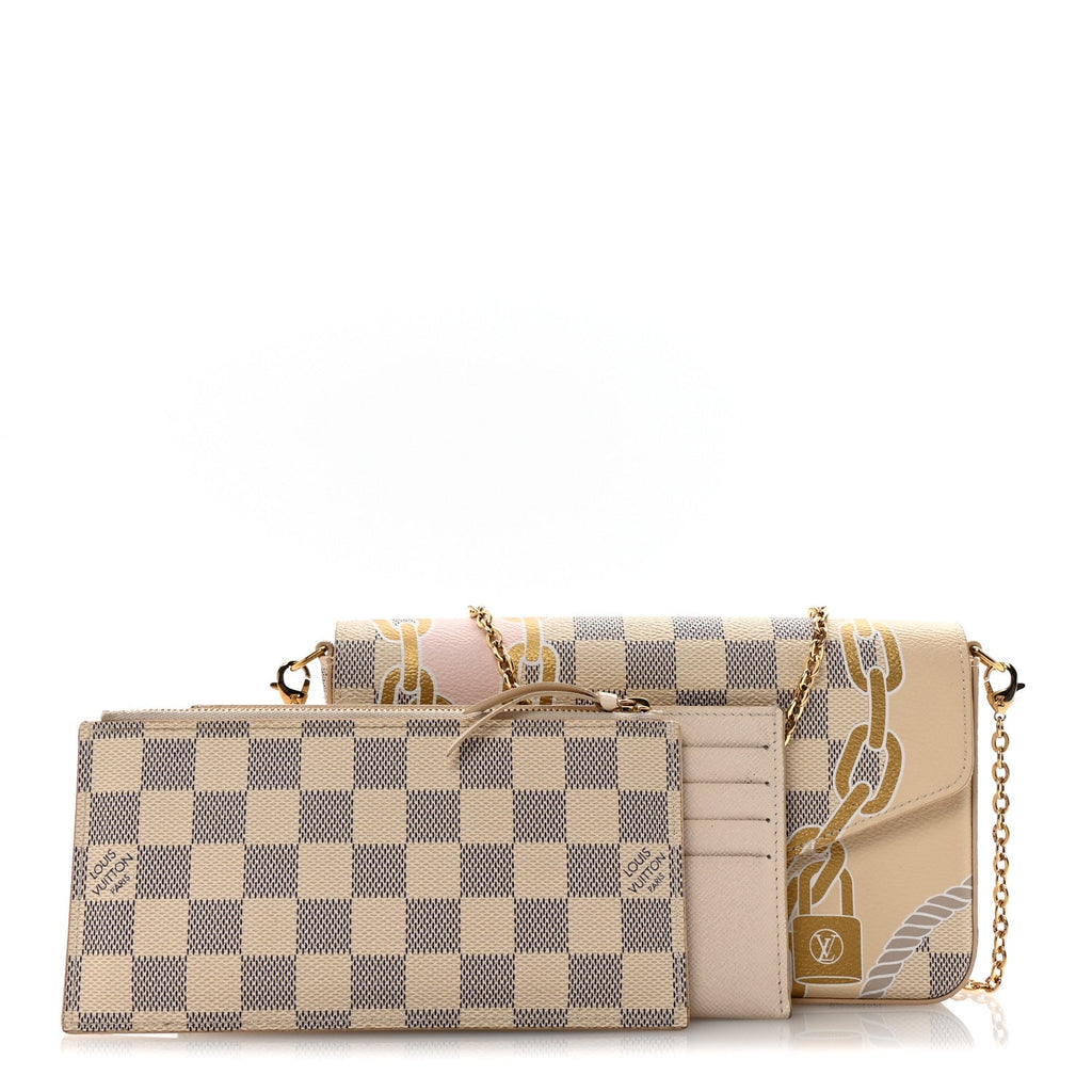 Damier Azur Nautical Pochette Felicie Chain Wallet