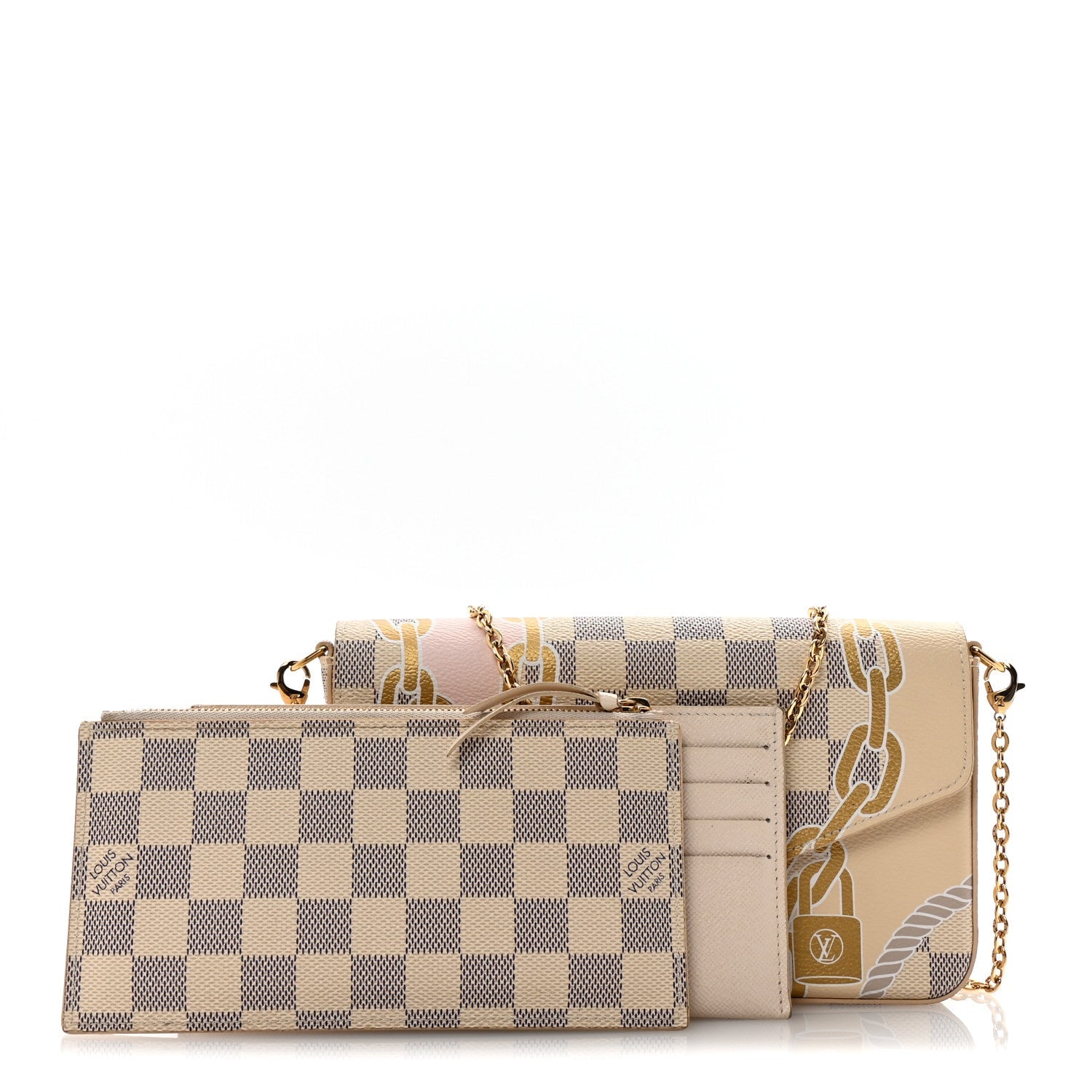 Damier Azur Nautical Pochette Felicie Chain Wallet