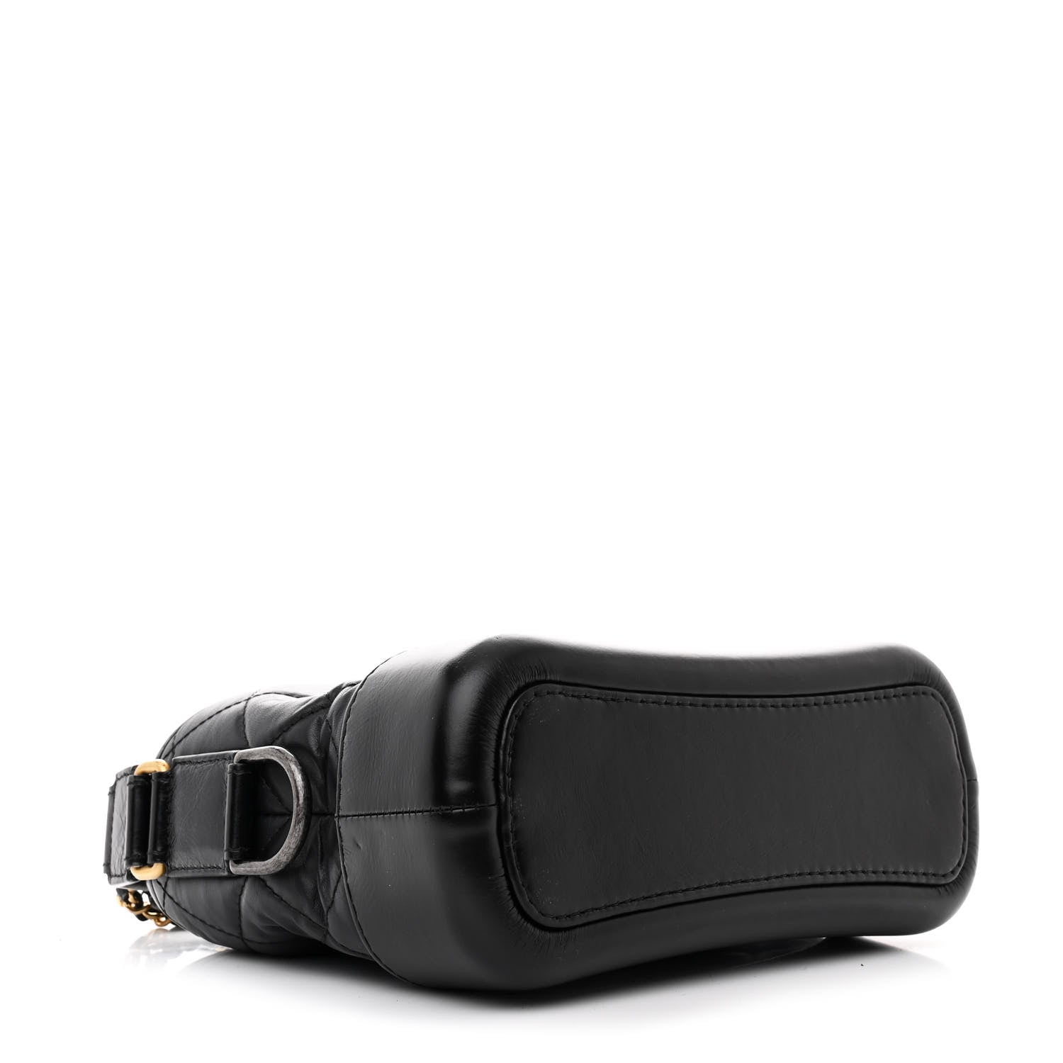 Aged Calfskin Quilted Small Gabrielle Hobo Black