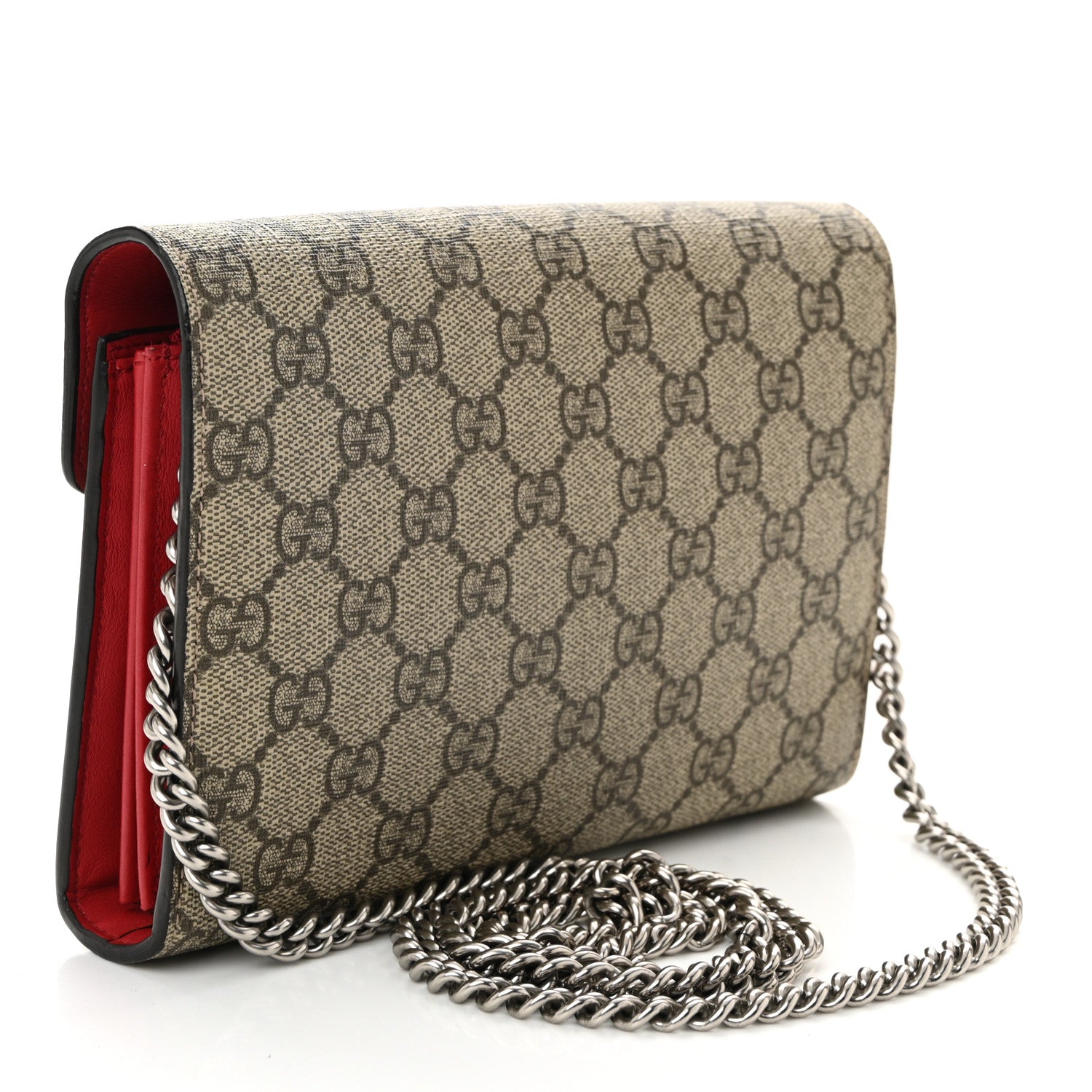 GG Supreme Monogram Mini Dionysus Chain Wallet Beige Taupe