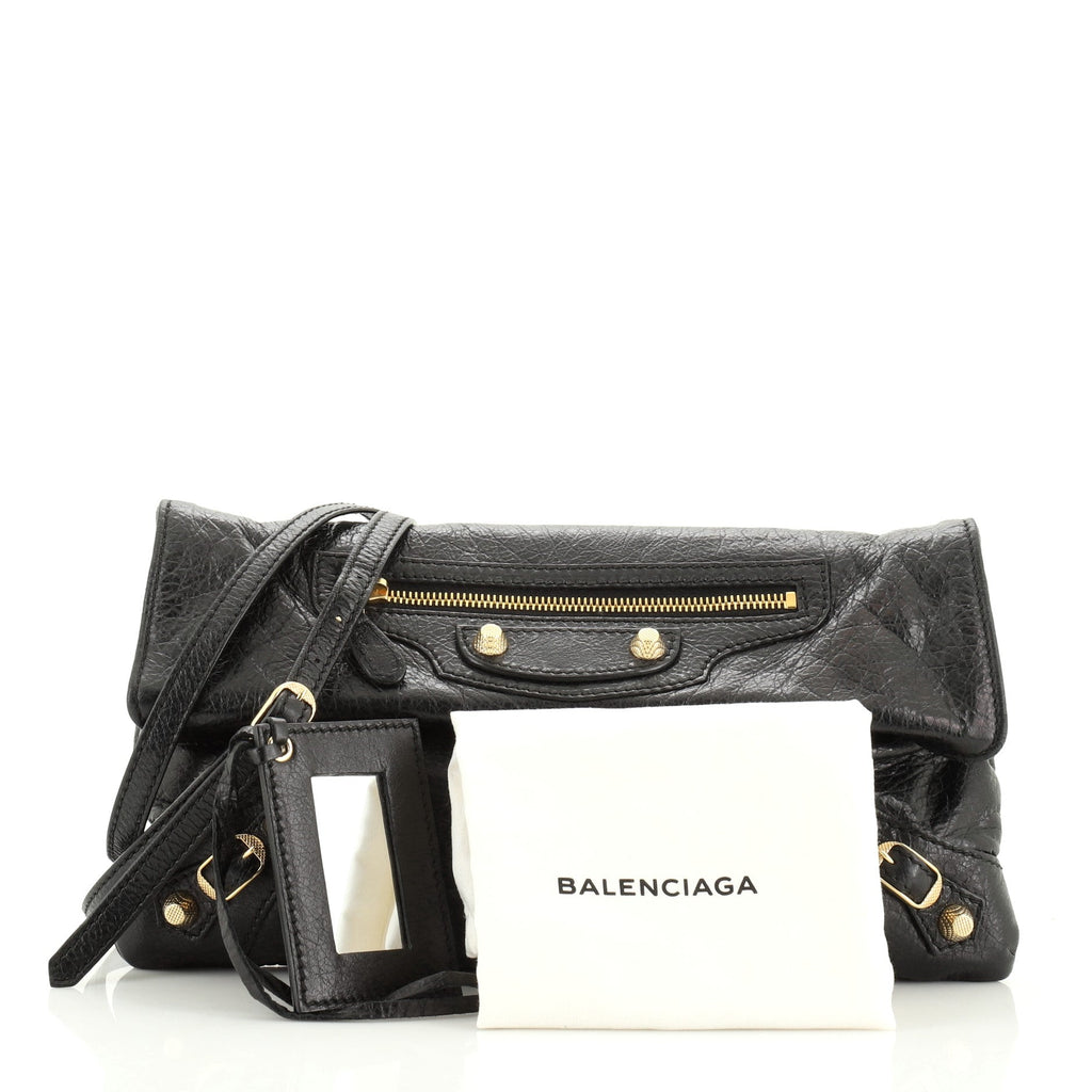 Envelope Strap Clutch Classic Studs Leather