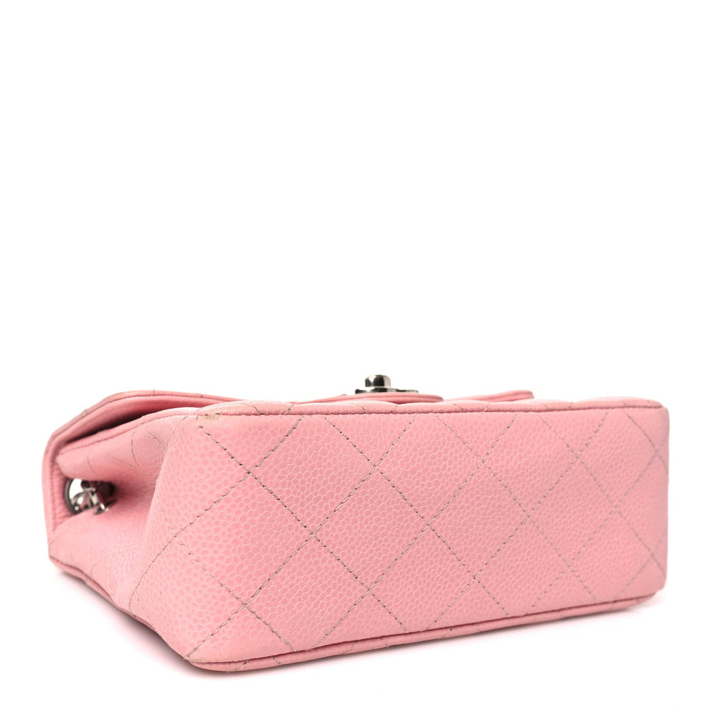 Caviar Quilted Mini Square Flap Pink