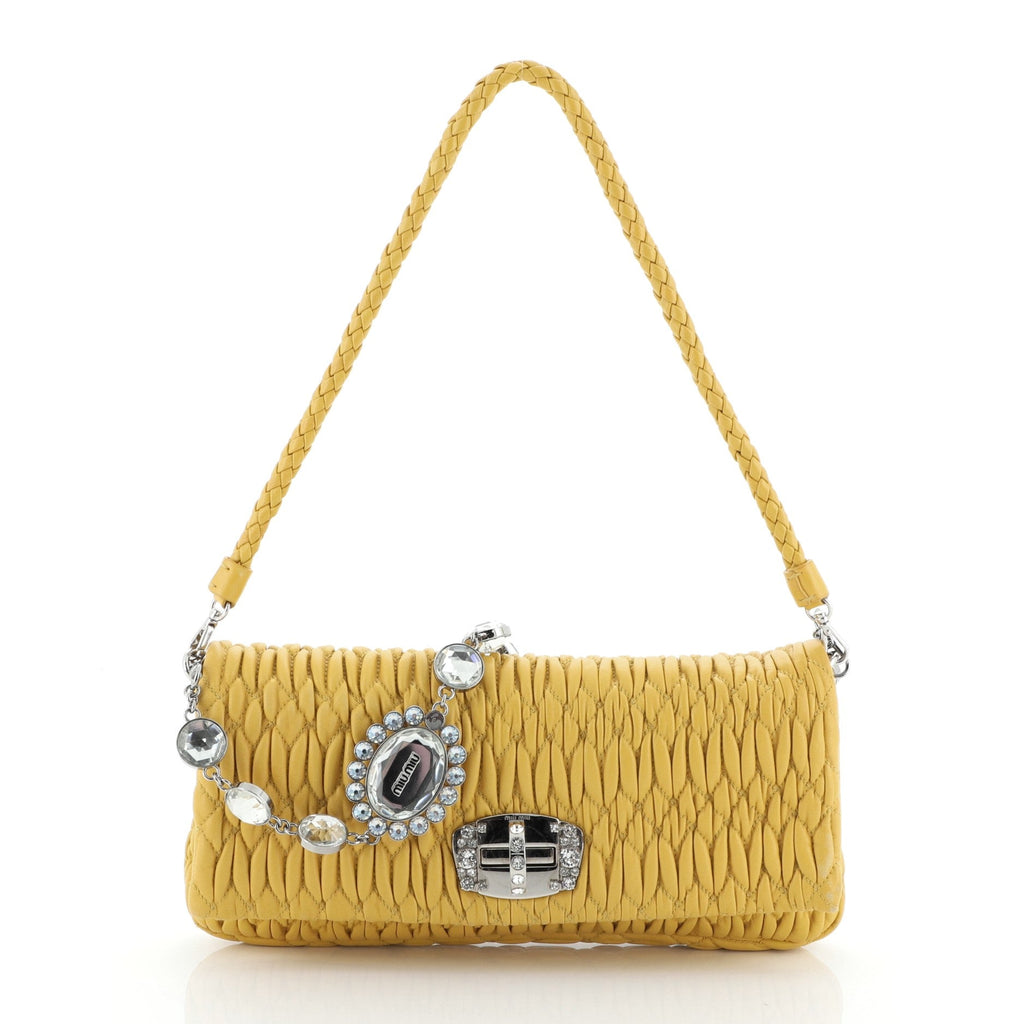 Crystal Clutch Matelasse Leather Medium