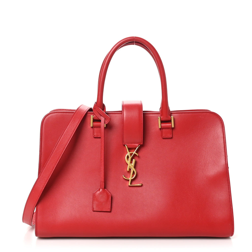 Calfskin Medium Monogram Cabas Lipstick Red
