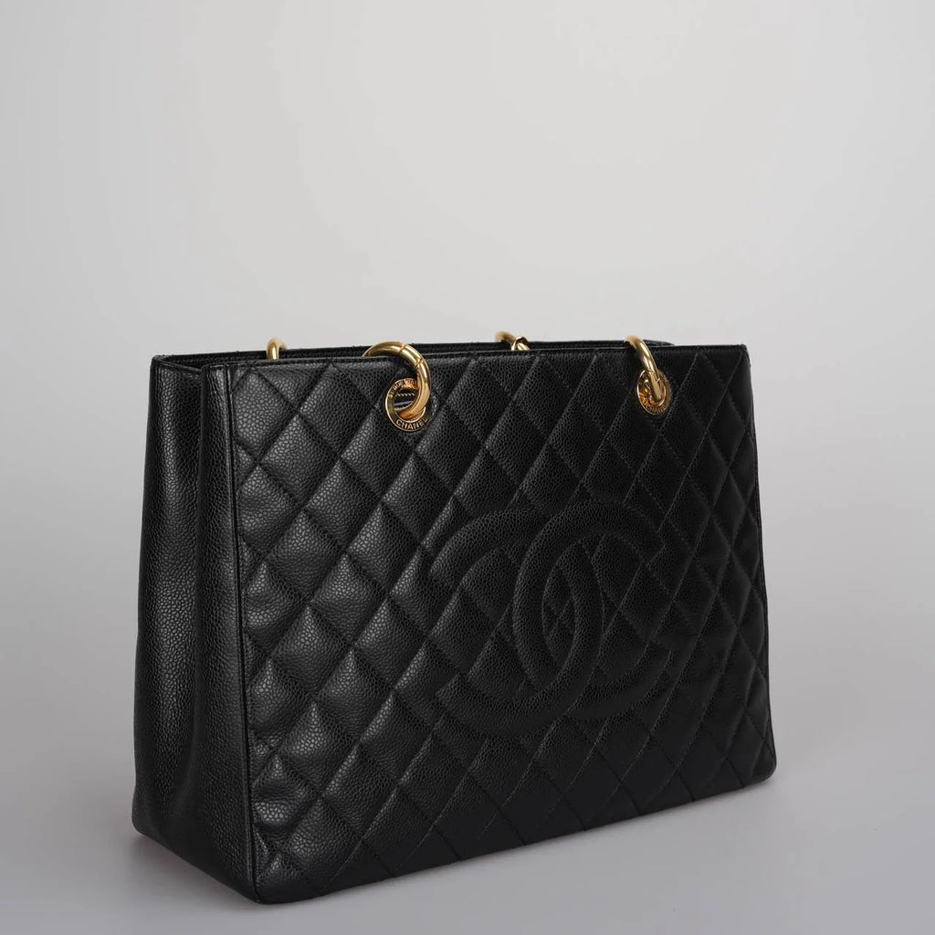 Chanel Black Grand Shopping Tote Black GST Bag in Cavier 2012-2013