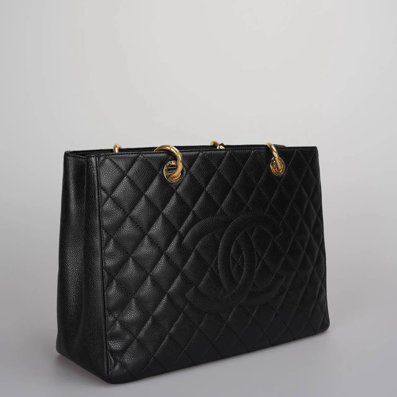 Chanel Black Grand Shopping Tote Black GST Bag in Cavier 2012-2013