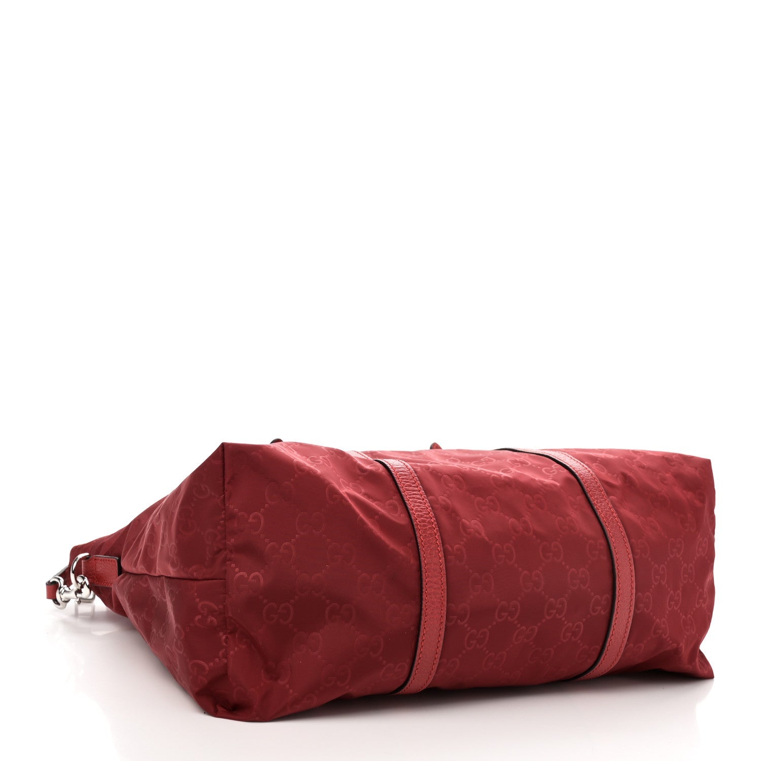 Nylon Monogram Dollar Calfskin Tote Vibrant Red