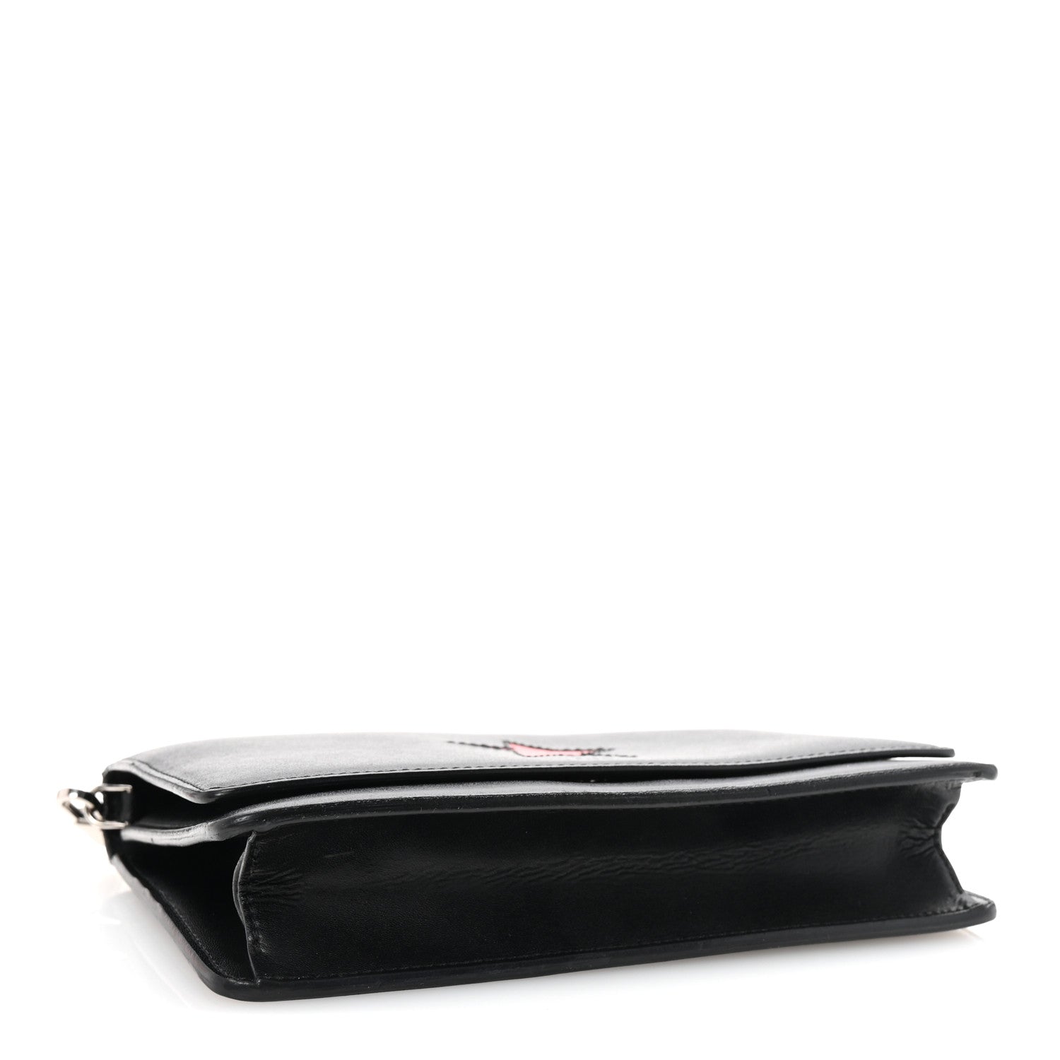 Calfskin Star Pandora Chain Wallet Black
