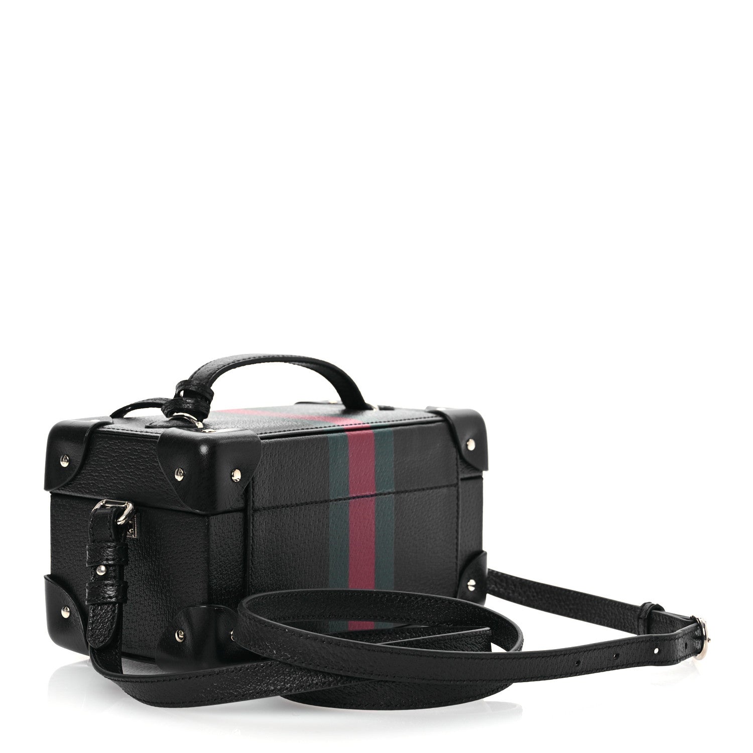Grained Calfskin Web Savoy Jewelry Case Black