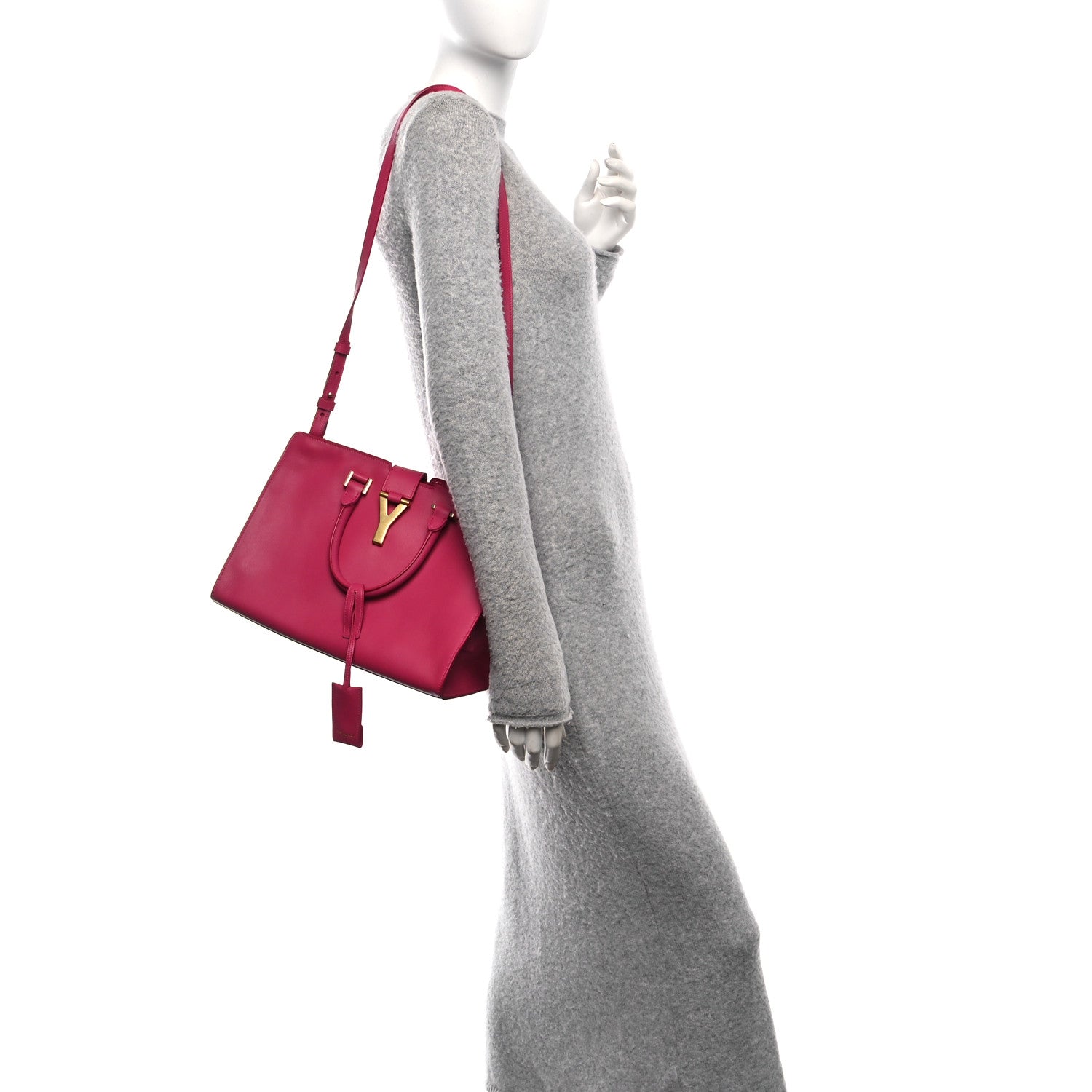 Calfskin Small Classic Y Cabas Fuchsia