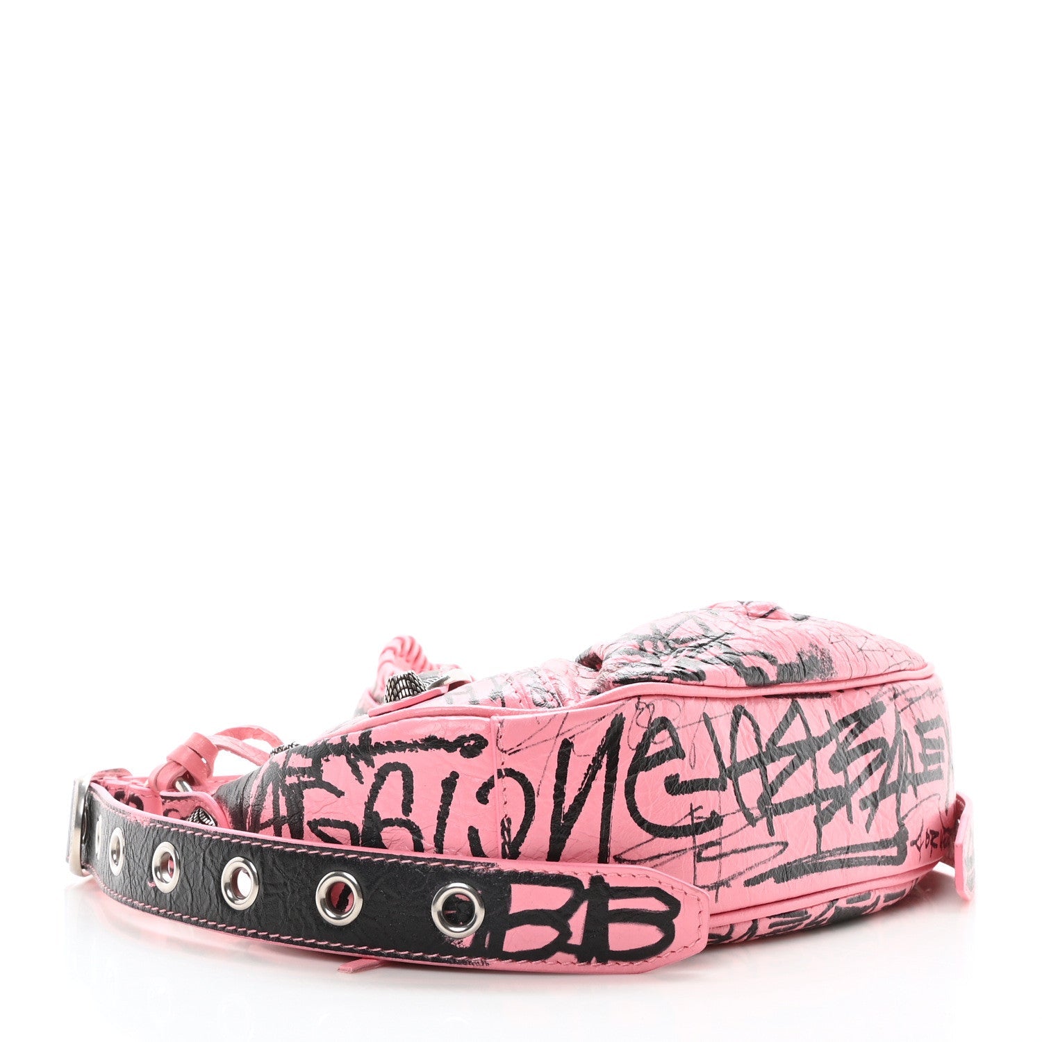 Agneau Arena Graffiti Le Cagole Shoulder Bag XS Sweet Pink