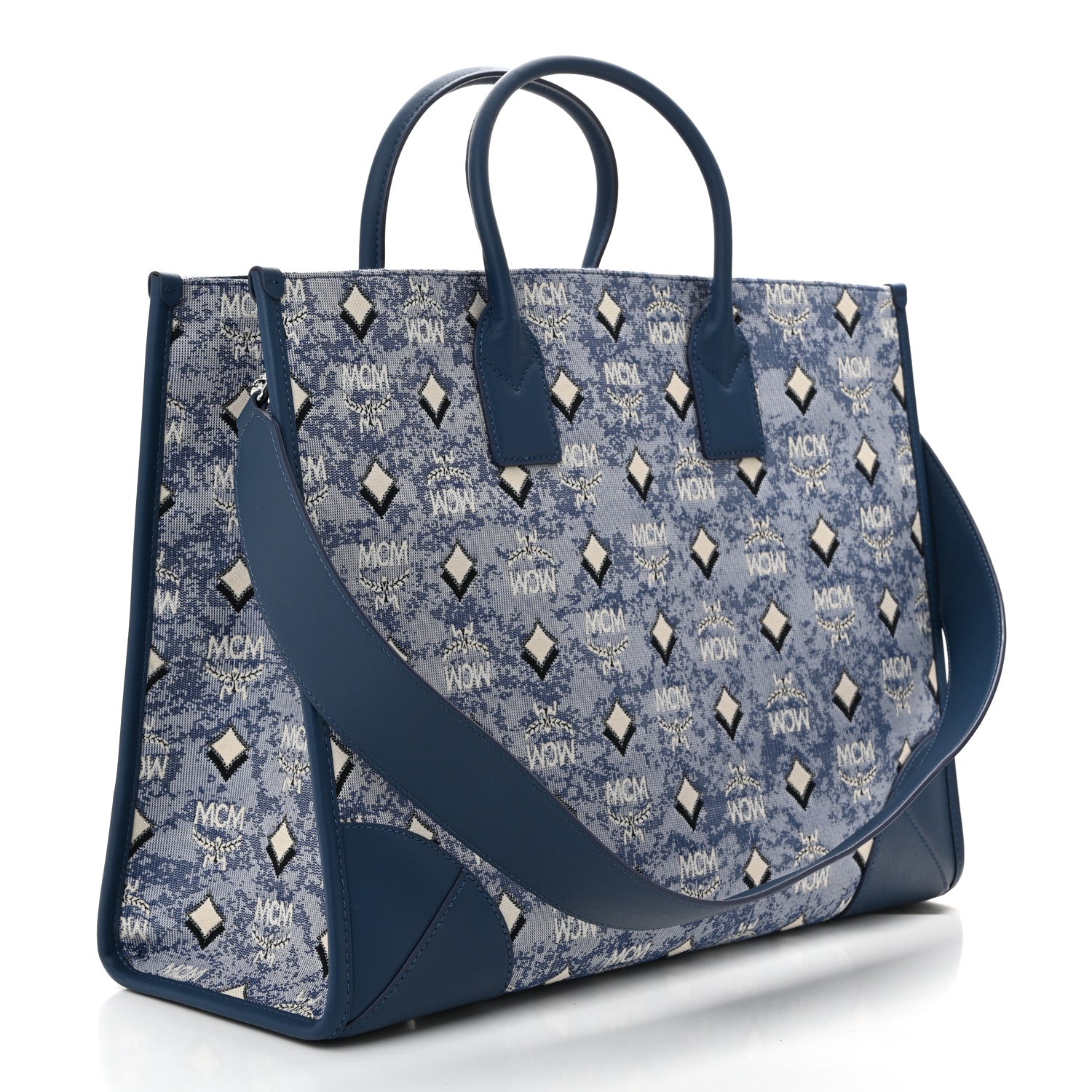 Jacquard Monogram Munchen Extra Large Tote Blue
