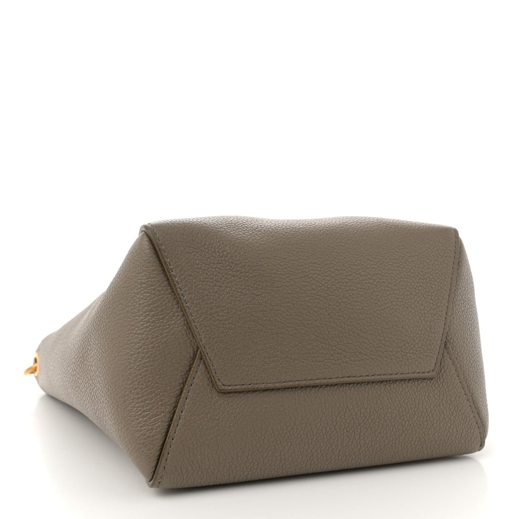 Soft Grained Calfskin Small Sangle Bucket Bag Taupe