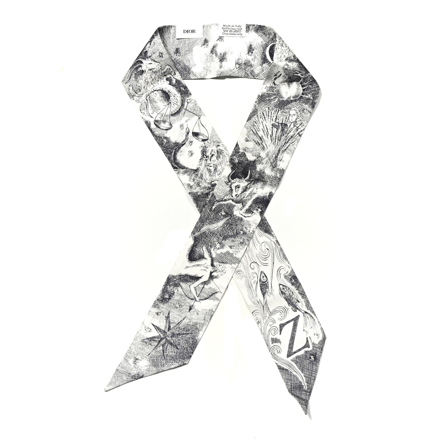 Silk ABCDior "Z" Mitzah Scarf Bleu Marine