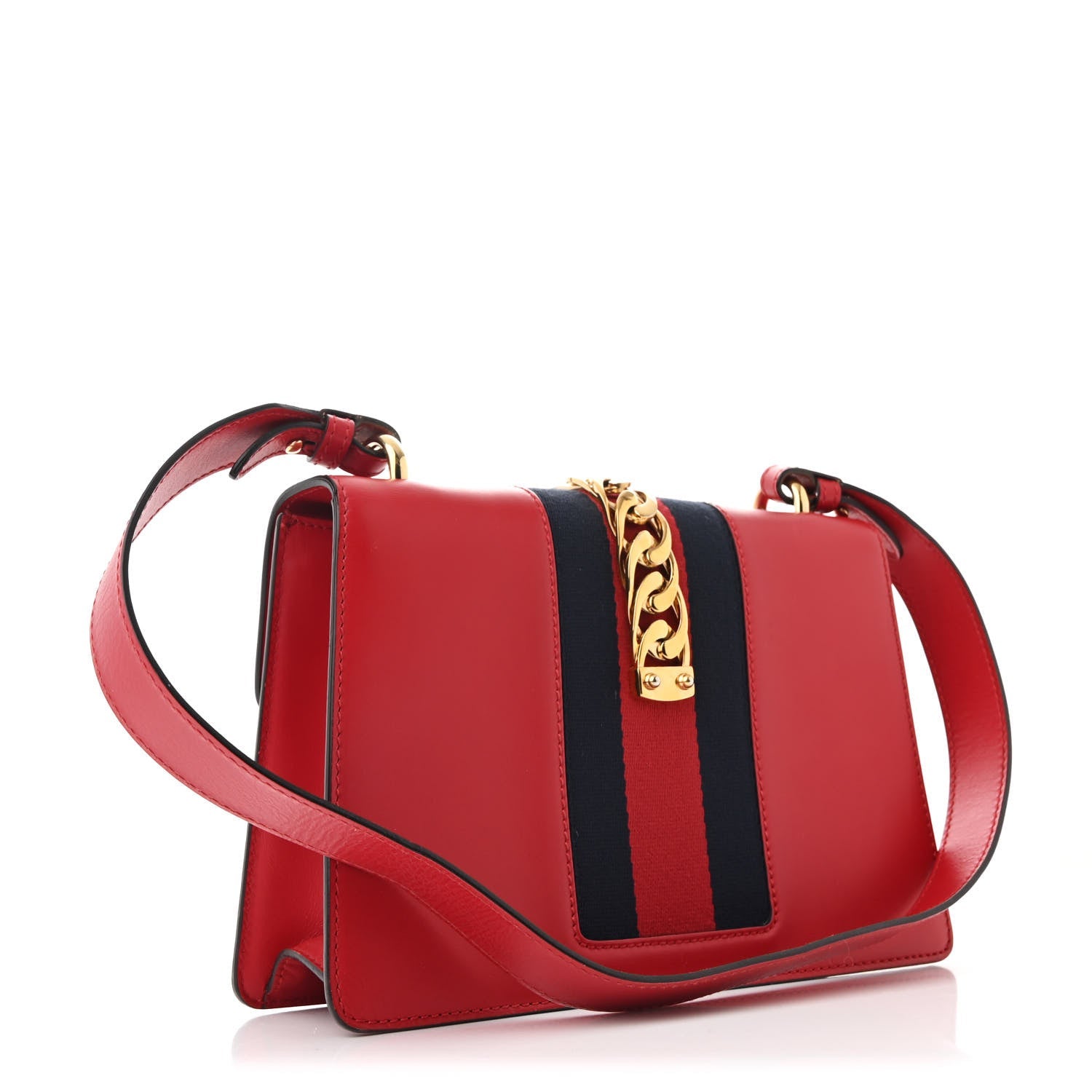 Calfskin Small Sylvie Shoulder Bag Hibiscus Red