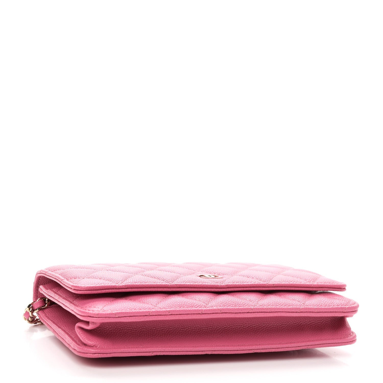 Caviar Quilted Wallet on Chain WOC Pink
