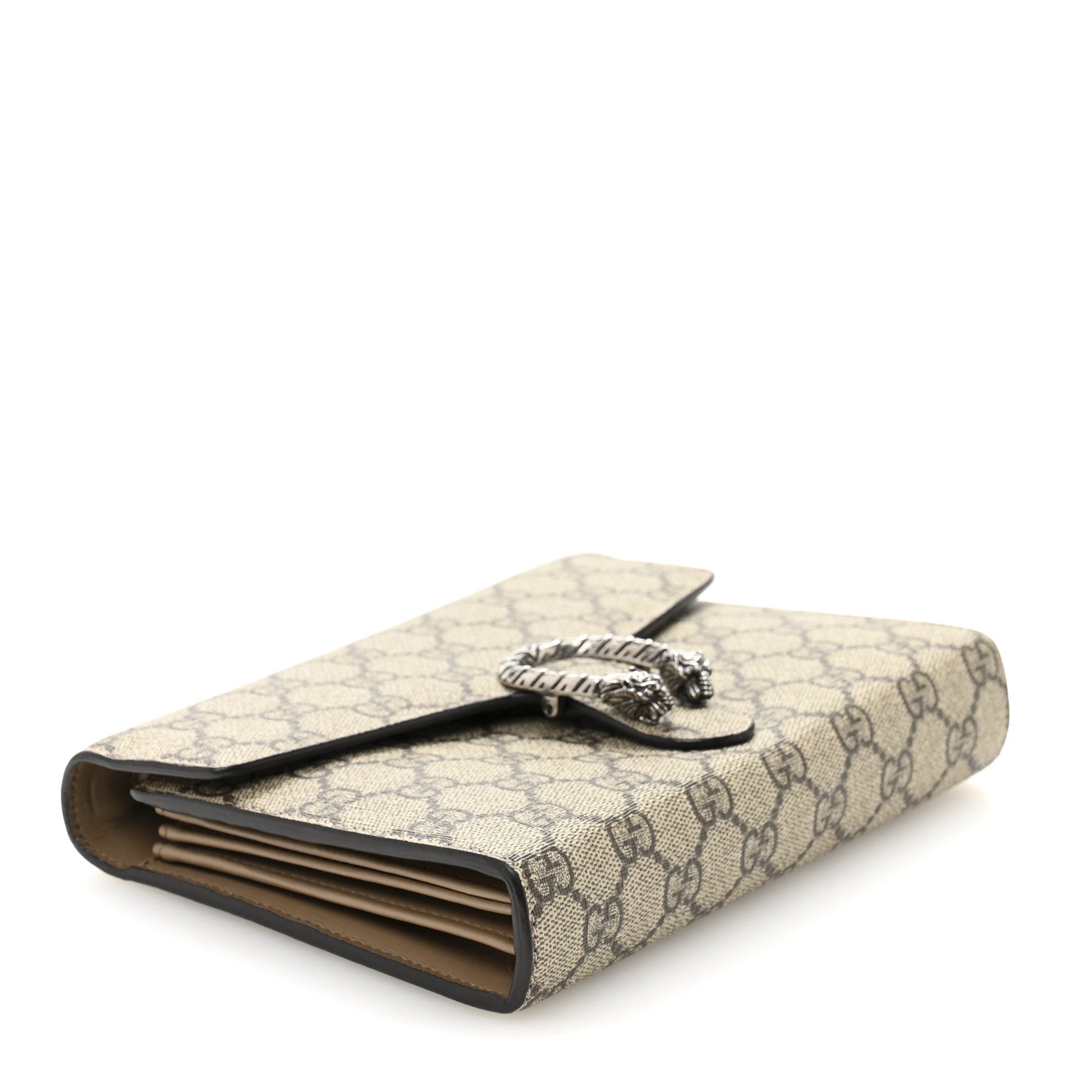 GG Supreme Monogram Mini Dionysus Chain Wallet Beige Taupe