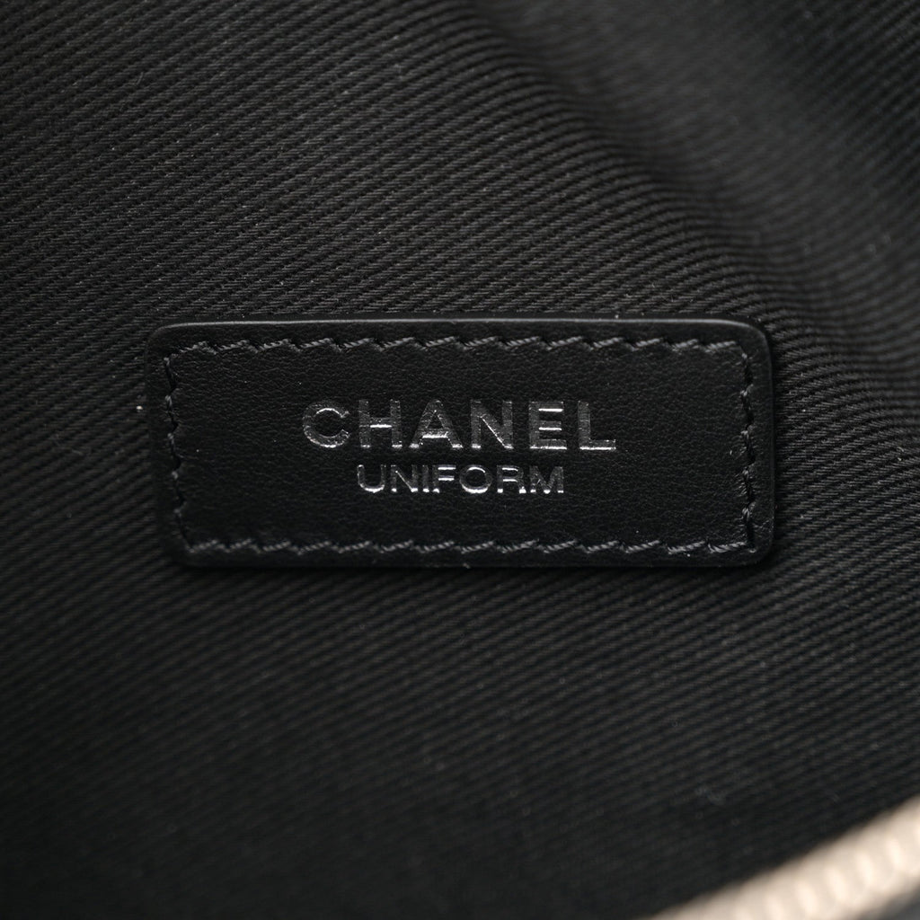 Lambskin Quilted Waist Belt Bag Black