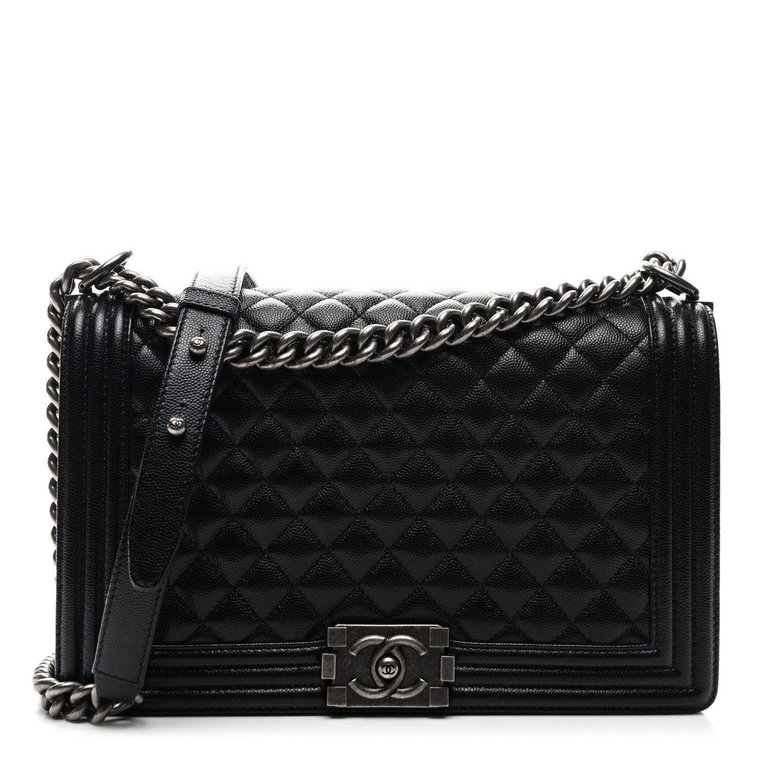Caviar Quilted New Medium Boy Flap Black