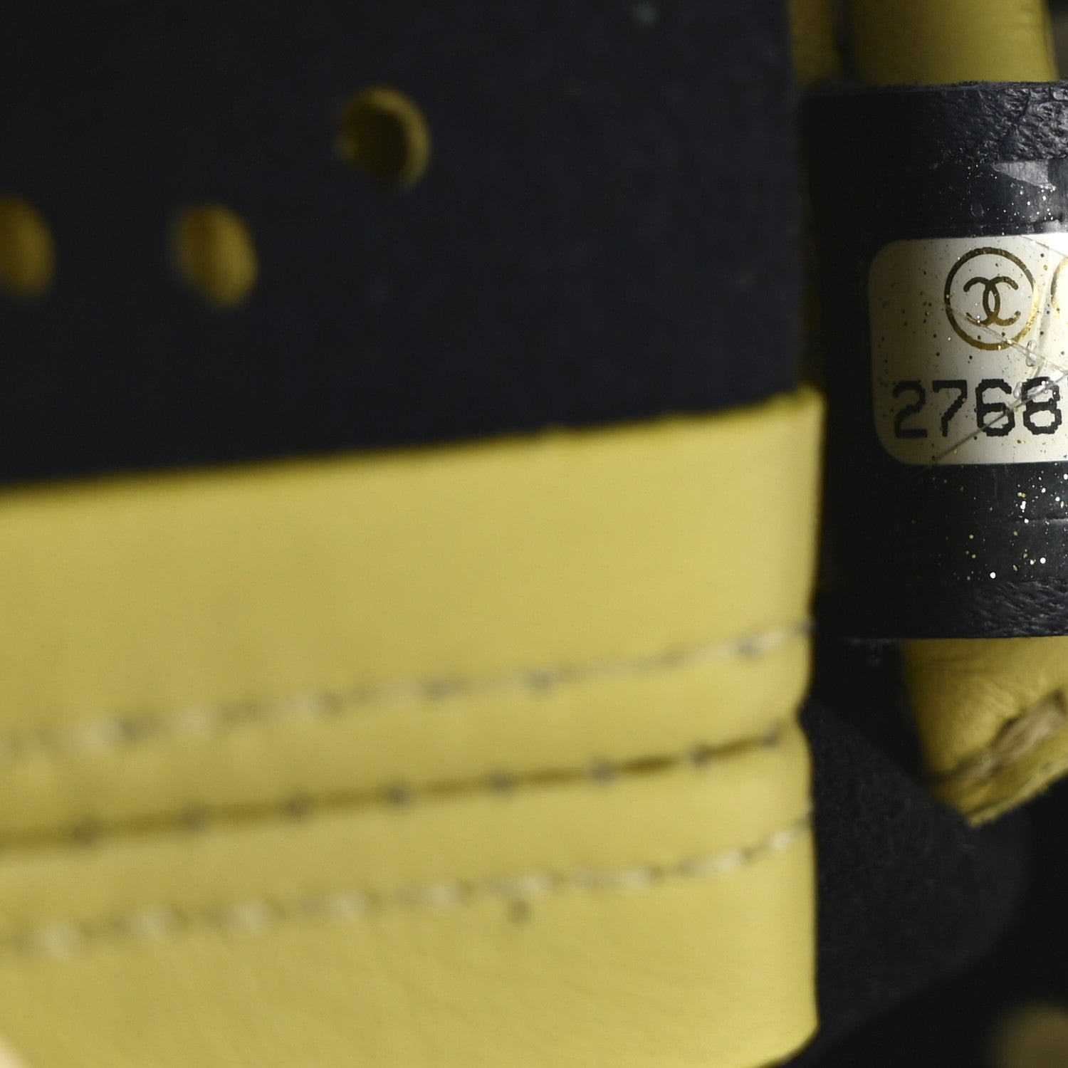 Calfskin Eyelets Clutch Yellow