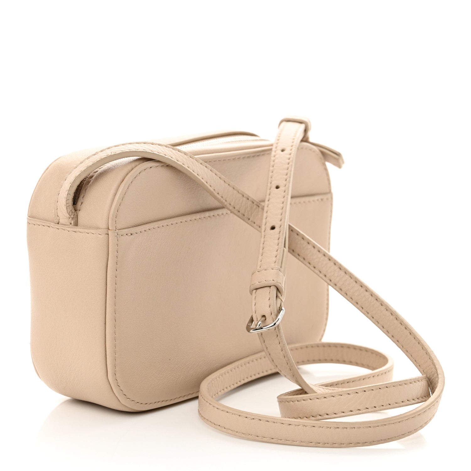 Calfskin Logo XS Everyday Camera Bag Light Beige Black