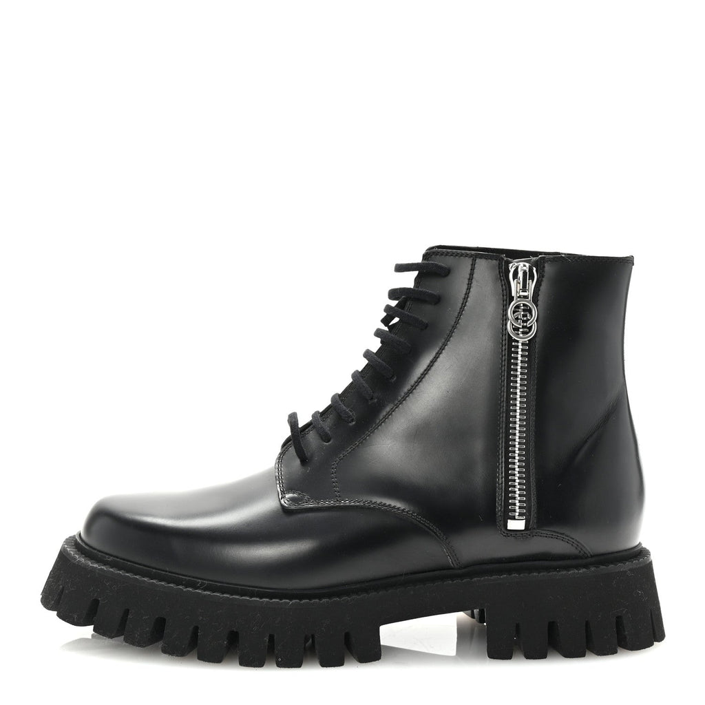 Calfskin Mens Novo Lug Sole Ankle Boots 9.5 Black