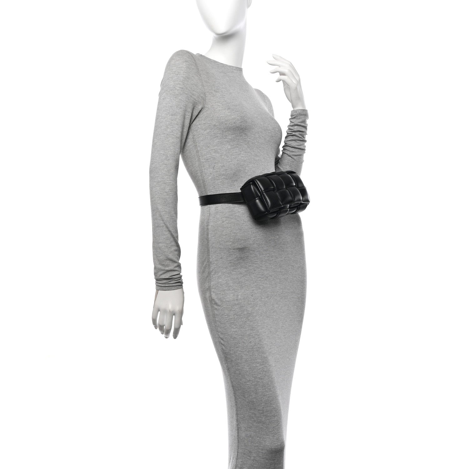 Nappa Maxi Intrecciato Padded The Belt Cassette Bag Black