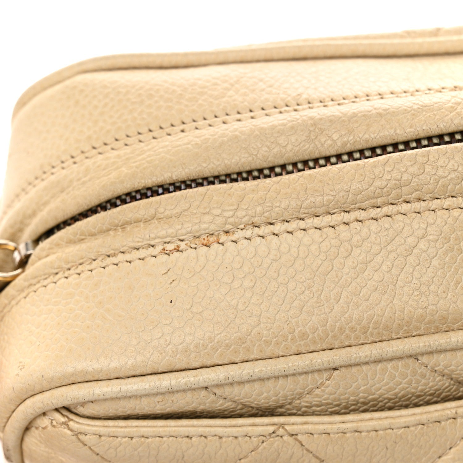 Caviar Quilted Camera Case Beige Clair