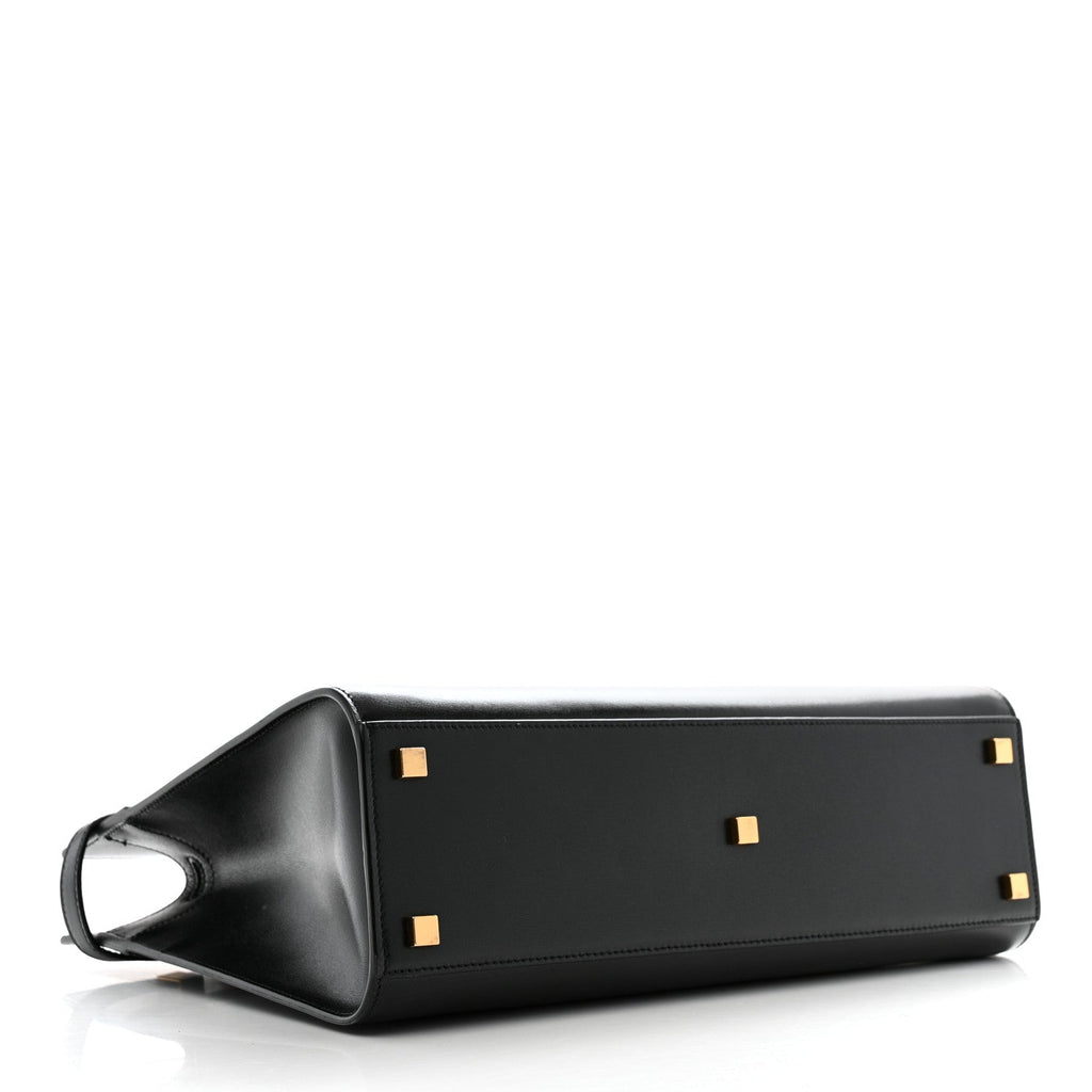 Calfskin Small Manhattan Shopper Tote Black